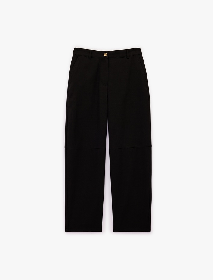  Armürlü Barrel Fit Kumaş Pantolon