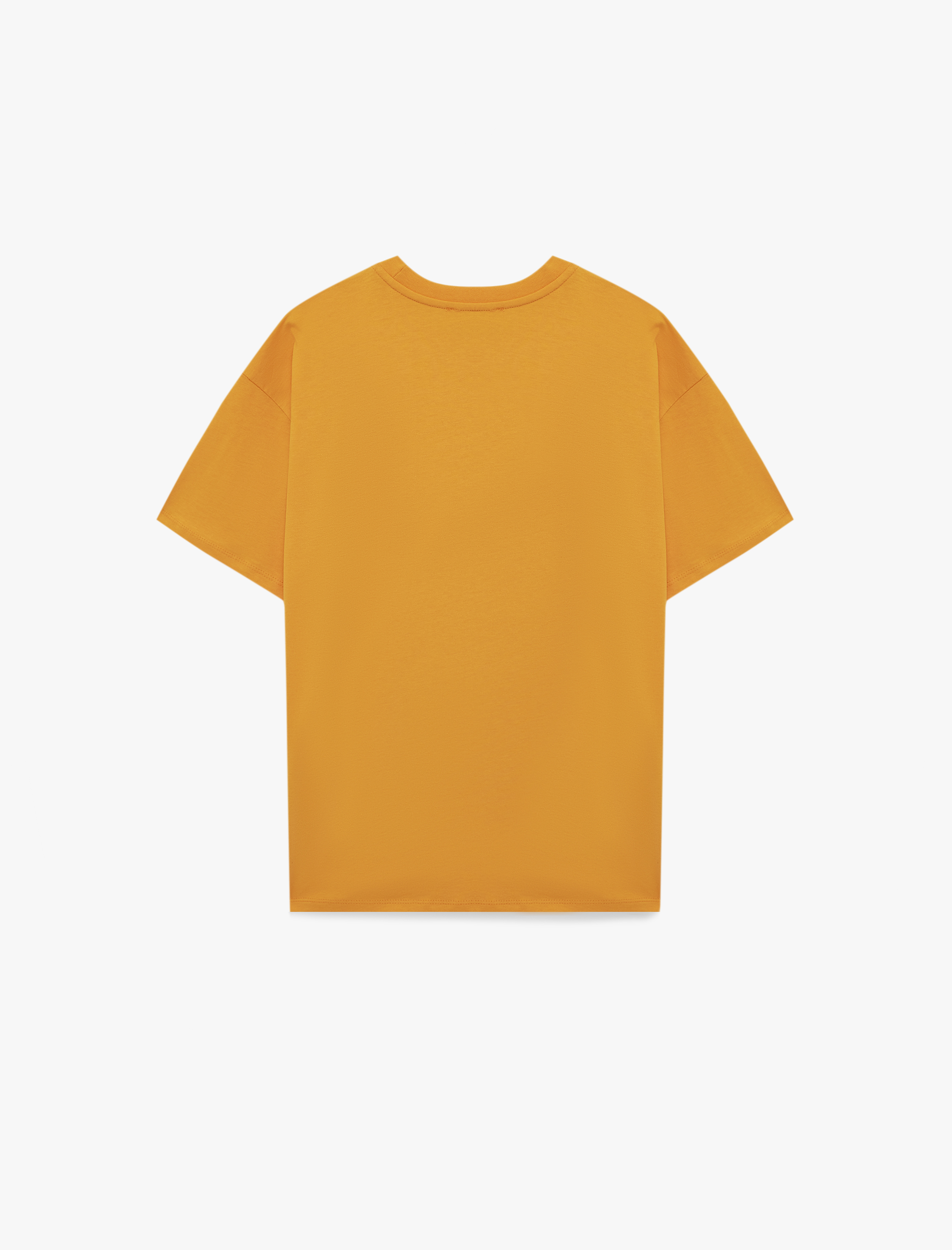   Rahat Kalıp Kısa Kollu Bisiklet Yaka Pamuklu Basic Tişört