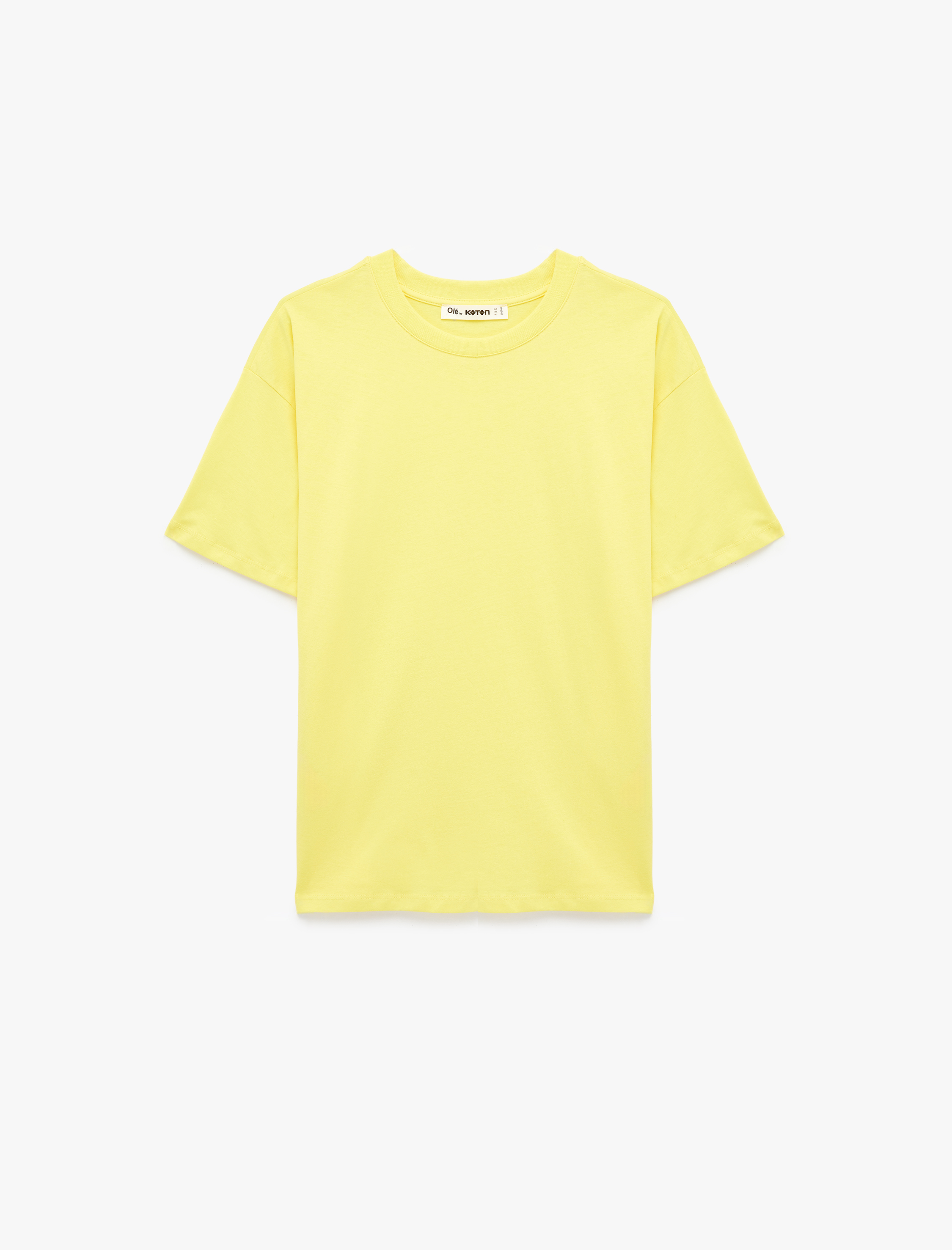   Rahat Kalıp Kısa Kollu Bisiklet Yaka Pamuklu Basic Tişört