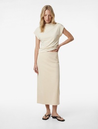 Modal Kumaş Slim Fit Yırtmaçlı Midi Kalem Etek