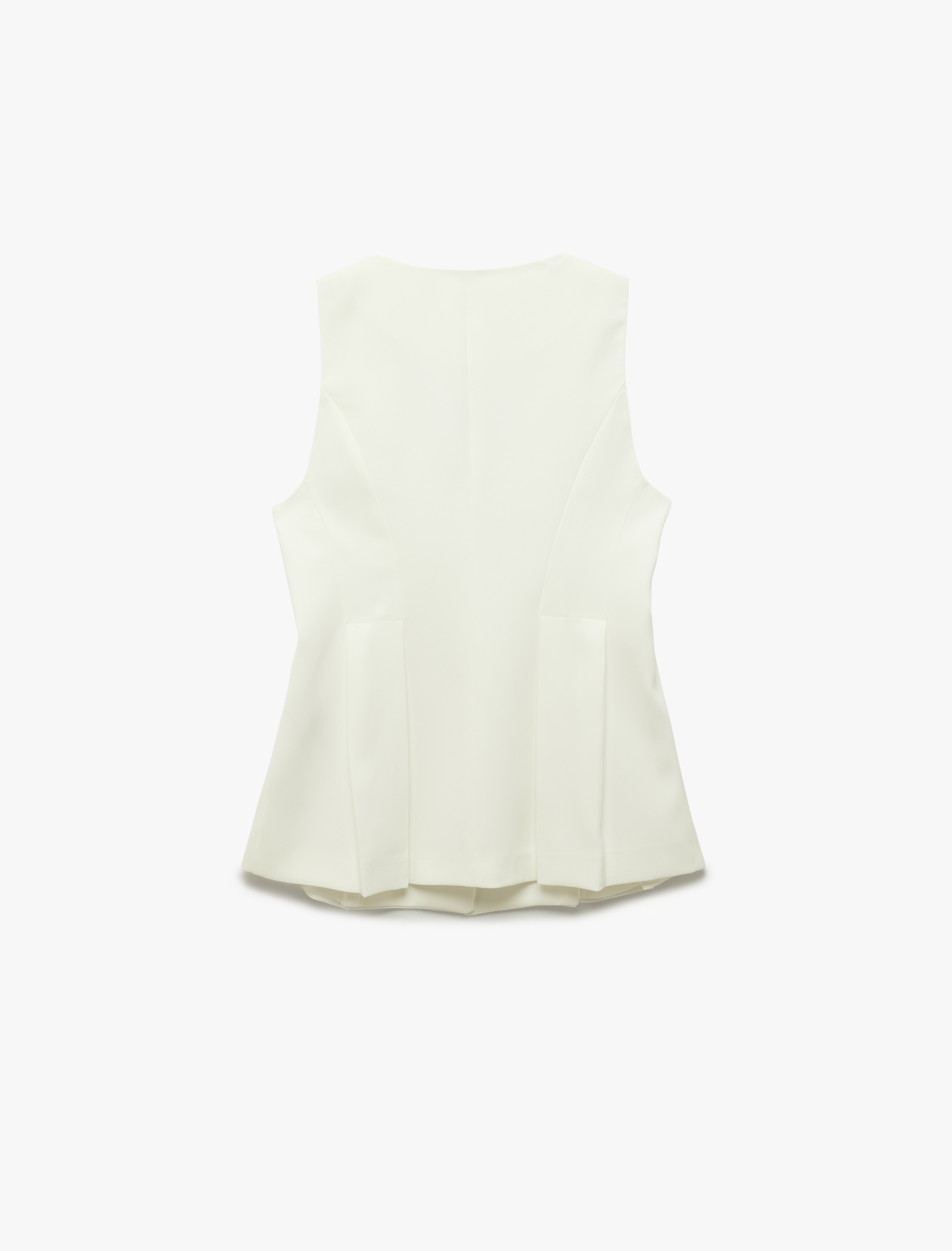   Düğme Detaylı Kolsuz Uzun V Yaka Yelek