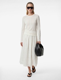 Pamuklu Cepli Pileli Floral Dokulu Nakış Detaylı Brodeli Midi Etek