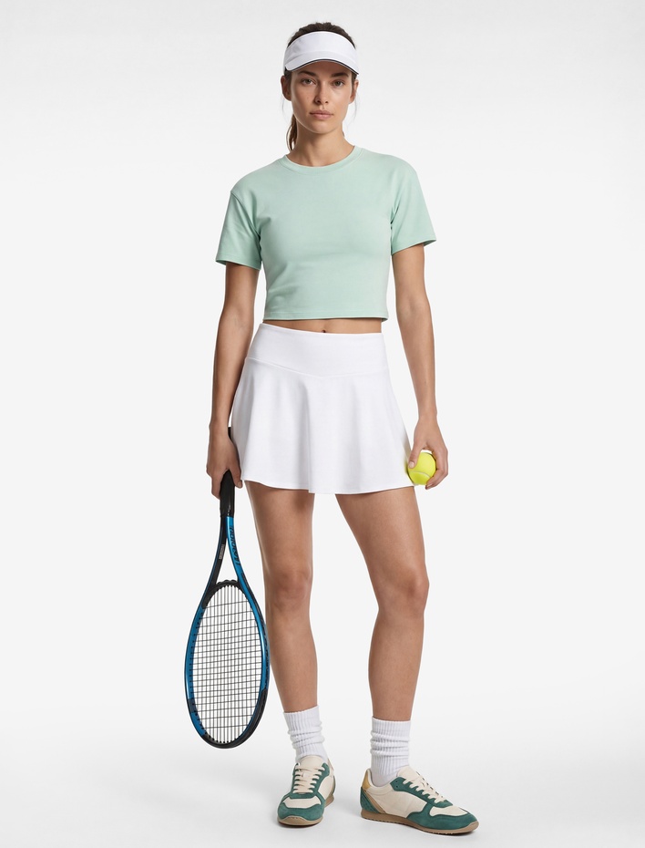  Kısa Kollu Bisiklet Yaka Pamuklu Spor Tişört