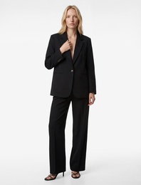 Düğmeli Cepli Uzun Kollu Sırt Detaylı Oversize Blazer Ceket