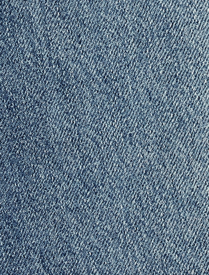  Düğmeli Cep Detaylı Normal Bel Bol Kalıp Denim Pantolon - Loose Straight Fit Jean