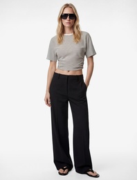 Slim Fit Kısa Kollu Bisiklet Yaka Çizgili Tişört