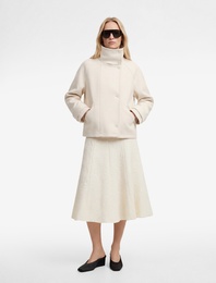 Rahat Kalıp Floral Dokulu A Kesim Midi Etek