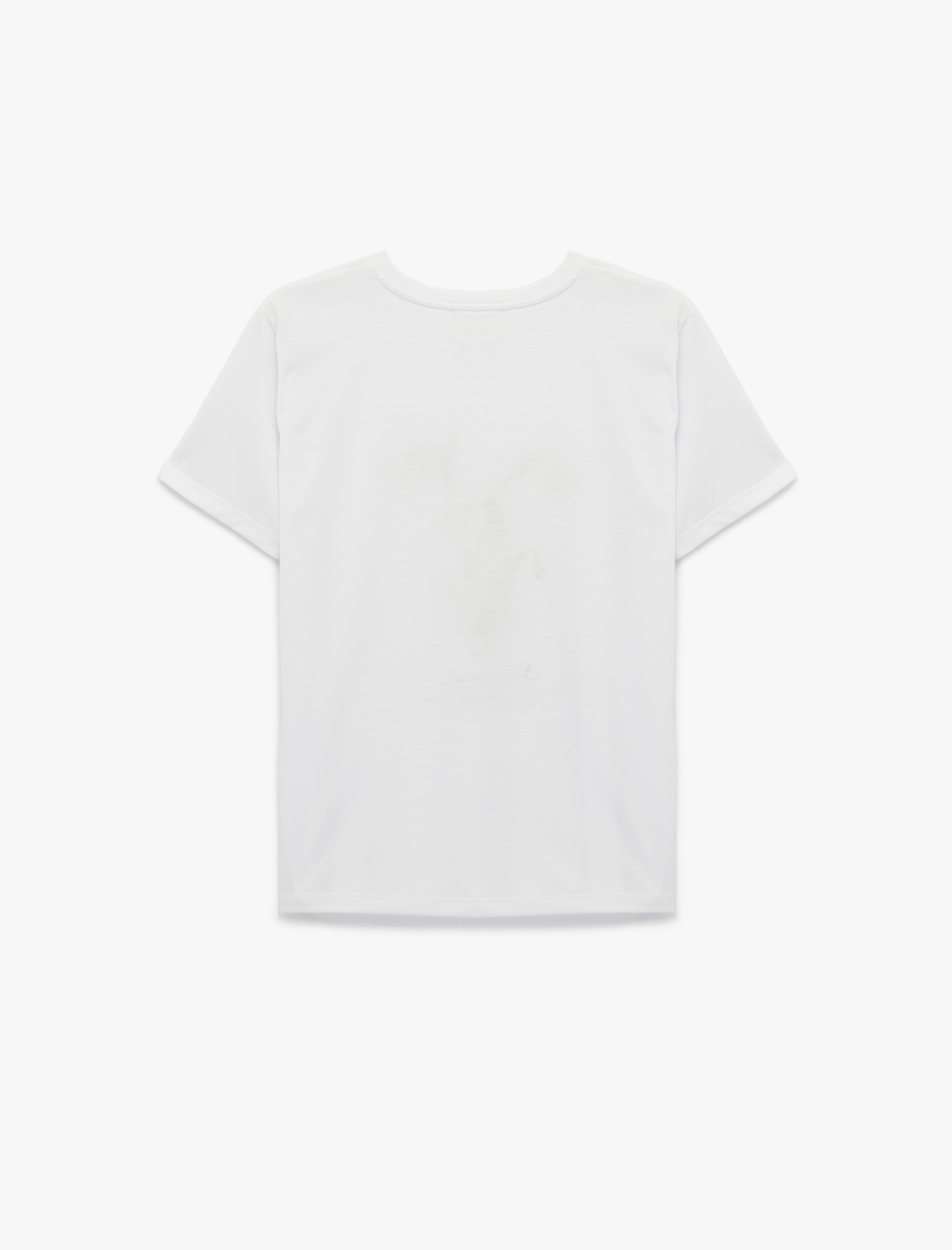   Kısa Kollu Bisiklet Yaka Kardelen Baskılı Tişört