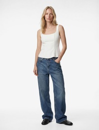 Kolsuz U Yaka Peplum Bluz