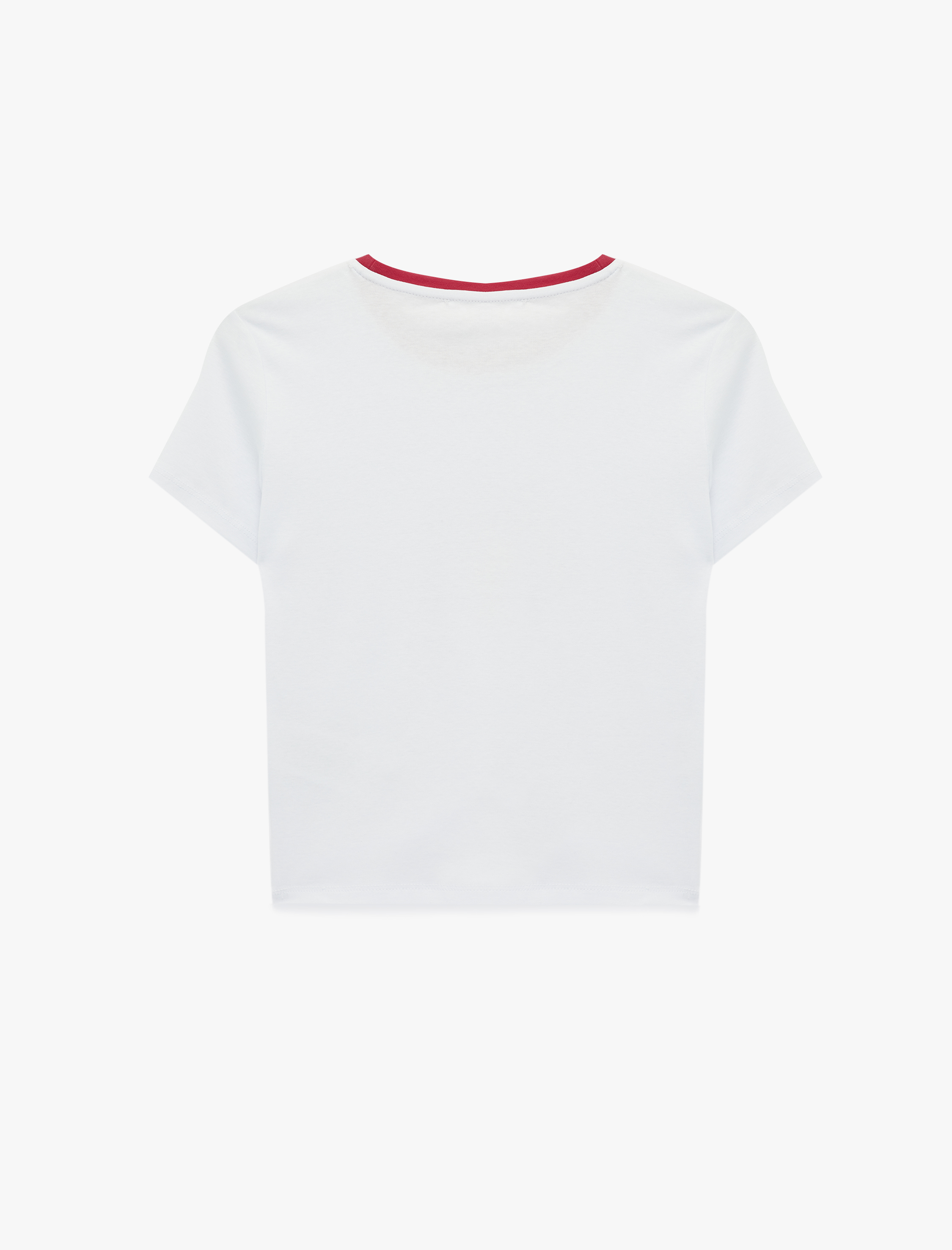   Pamuklu Slim Fit Kısa Kollu Bisiklet Yaka Hibiskus Çiçeği Baskılı Tişört