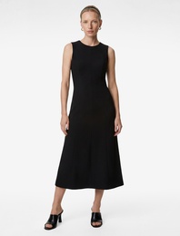 Bisiklet Yaka Kolsuz Midi Kloş Elbise