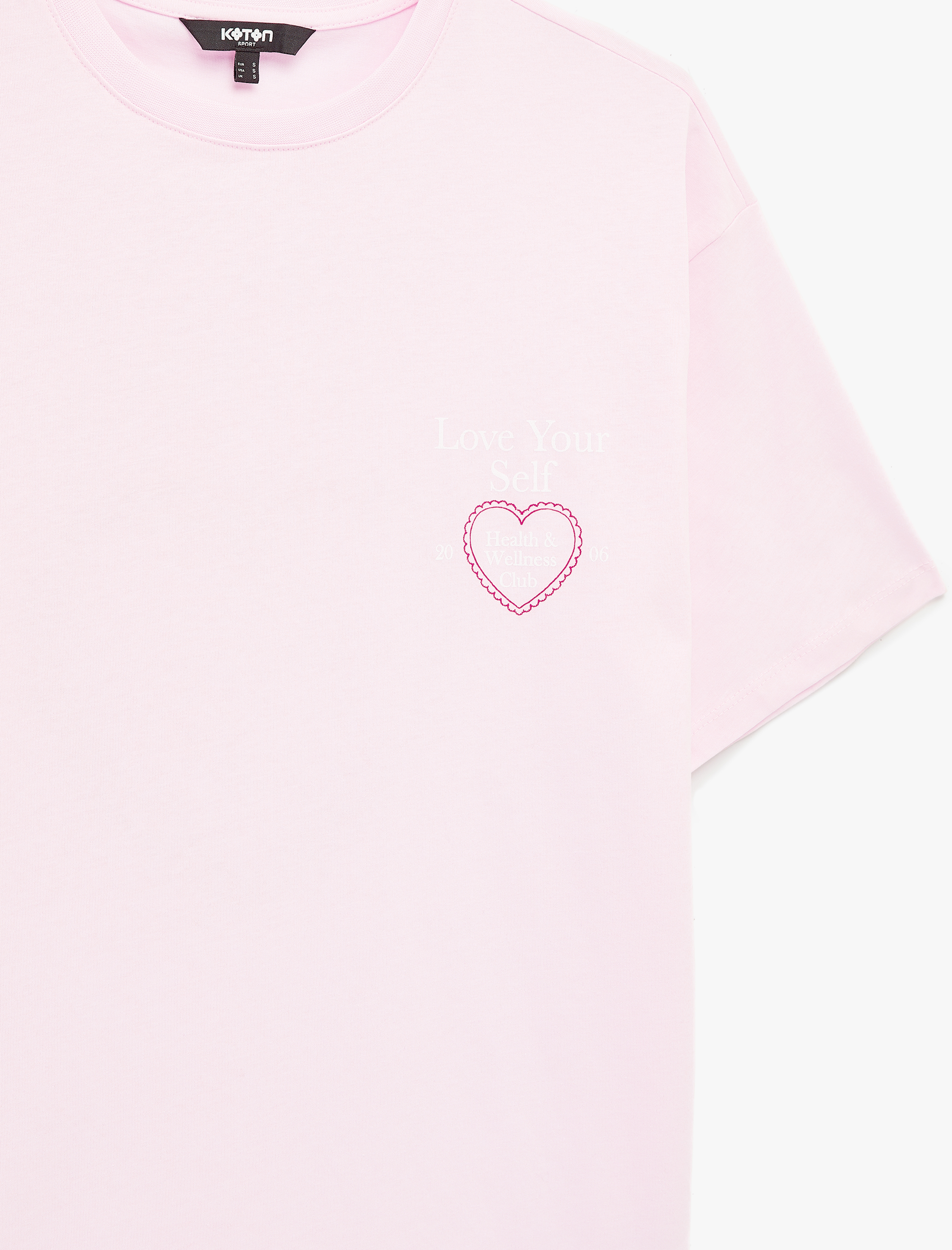   Rahat Kalıp Kısa Kollu Bisiklet Yaka Arkası Baskılı Tişört