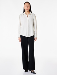 Yüksek Bel Geniş Paça Saten Pantolon