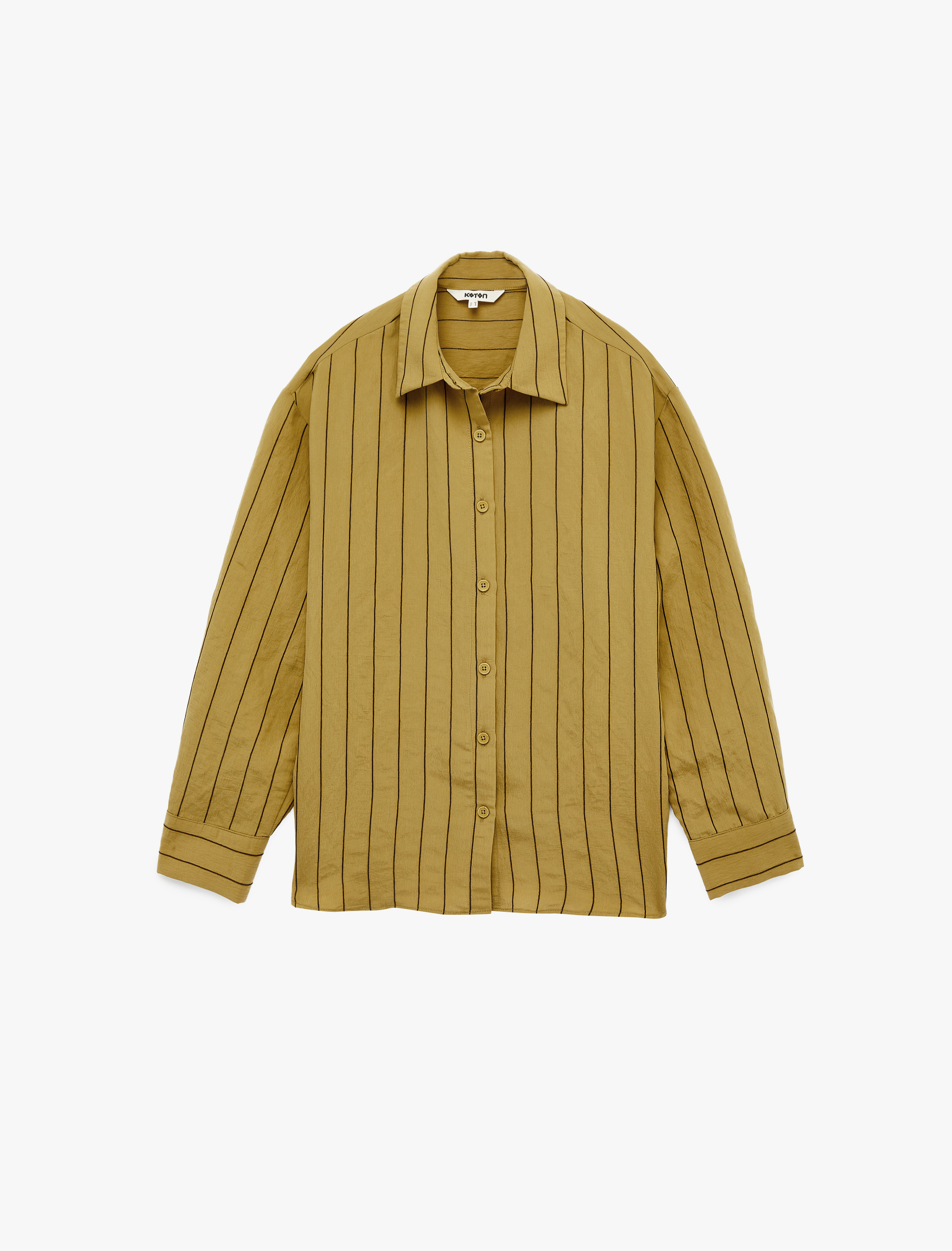 Modal Kumaş Regular Fit Uzun Kollu Çizgili Gömlek - Görsel 3