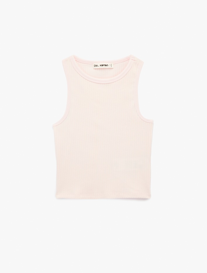  Pamuklu Kaşkorse Kolsuz Bisiklet Yaka Bluz