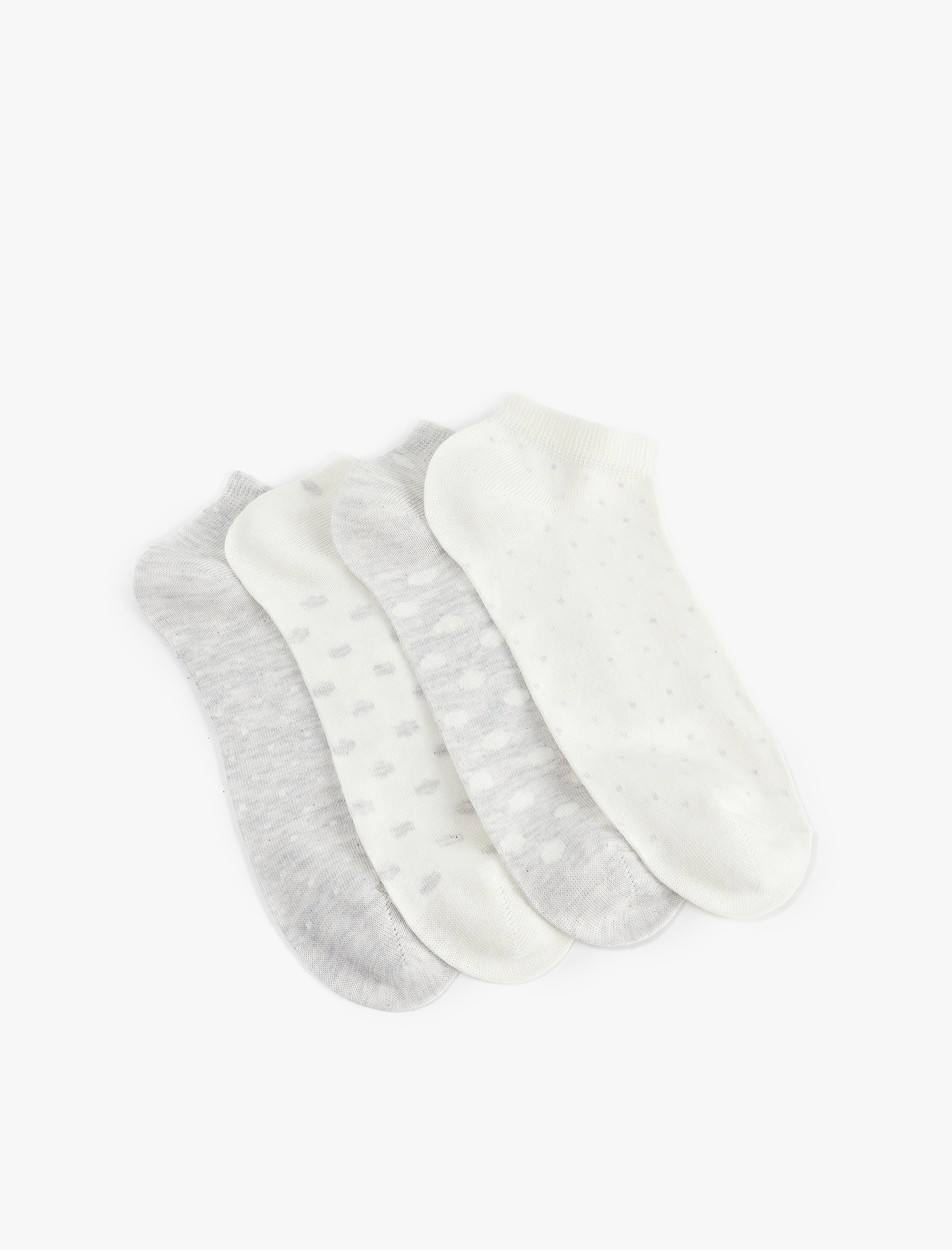  Kadın Puantiye Desenli 4'lü Patik Çorap Seti