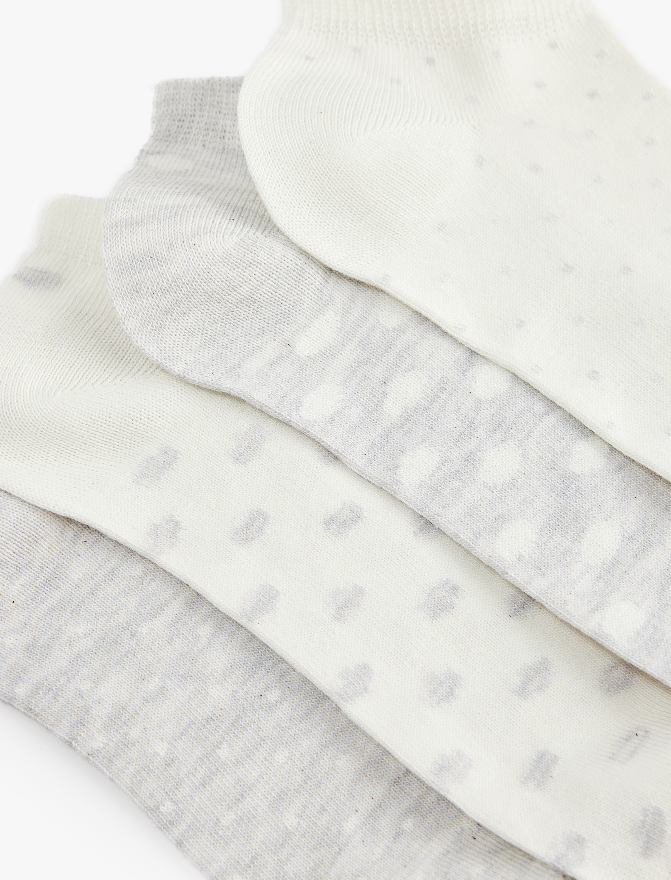  Kadın Puantiye Desenli 4'lü Patik Çorap Seti