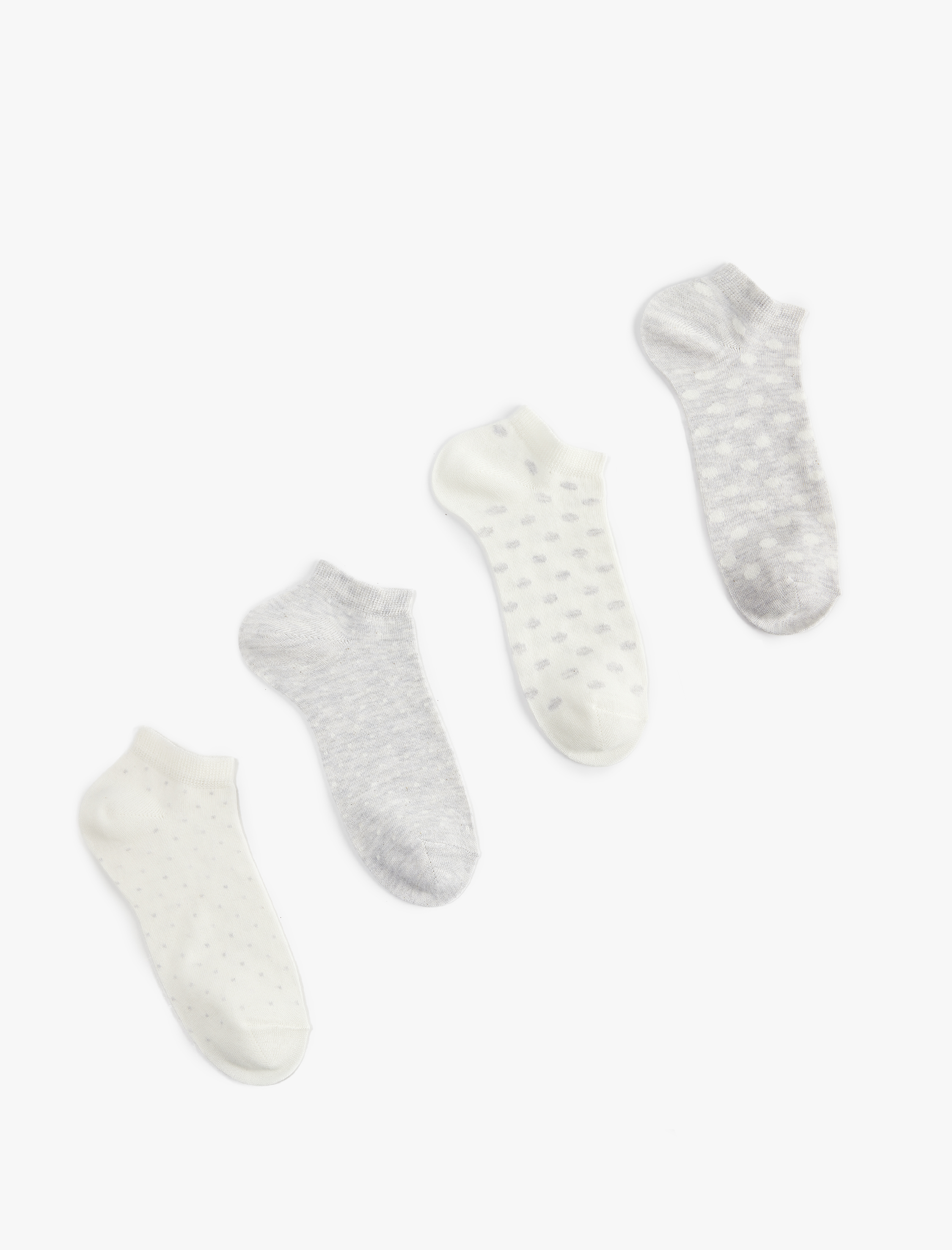  Kadın Puantiye Desenli 4'lü Patik Çorap Seti