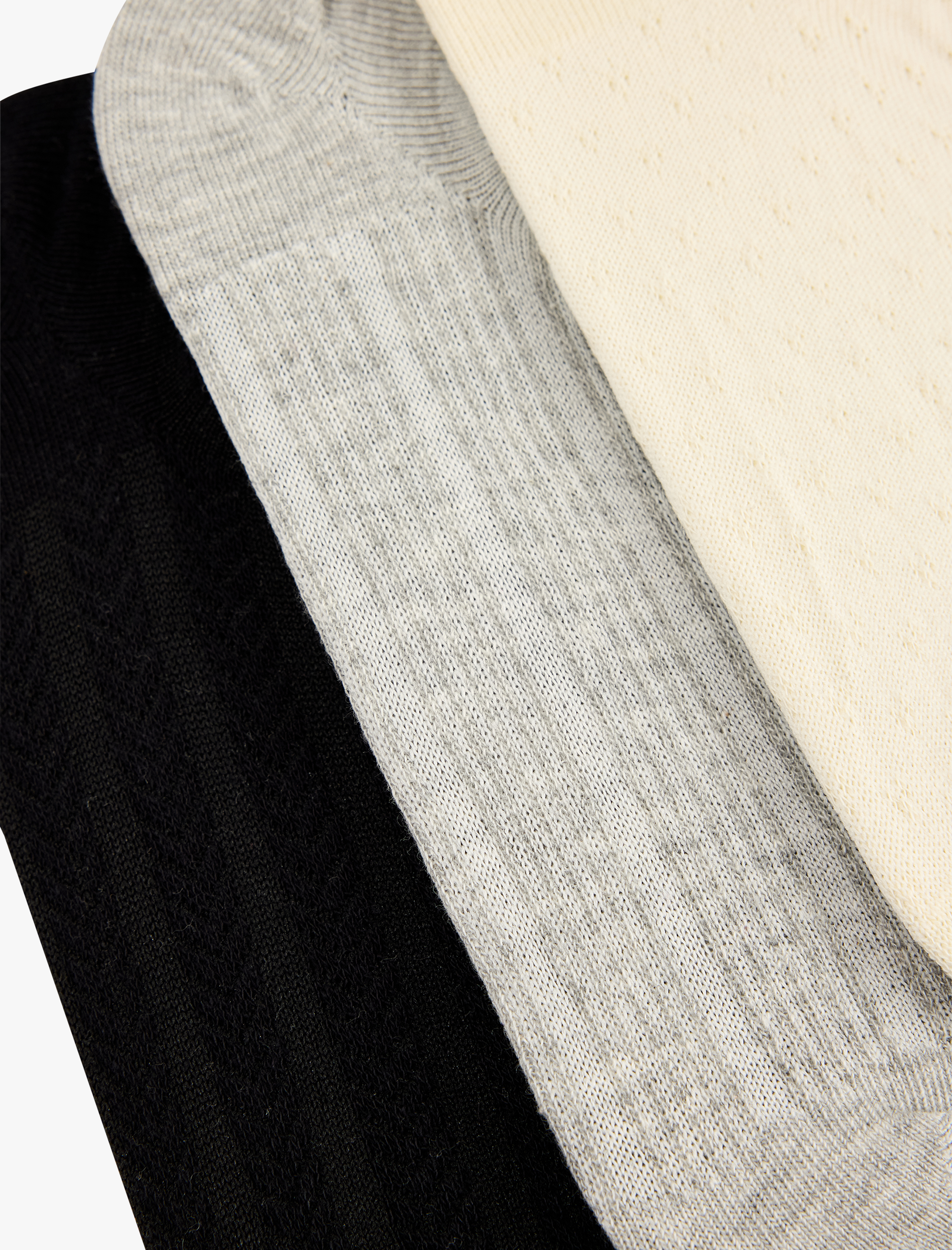  Kadın Çok Renkli 3'lü Görünmez Çorap Seti