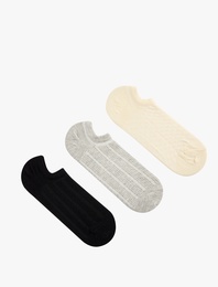 Çok Renkli 3'lü Görünmez Çorap Seti