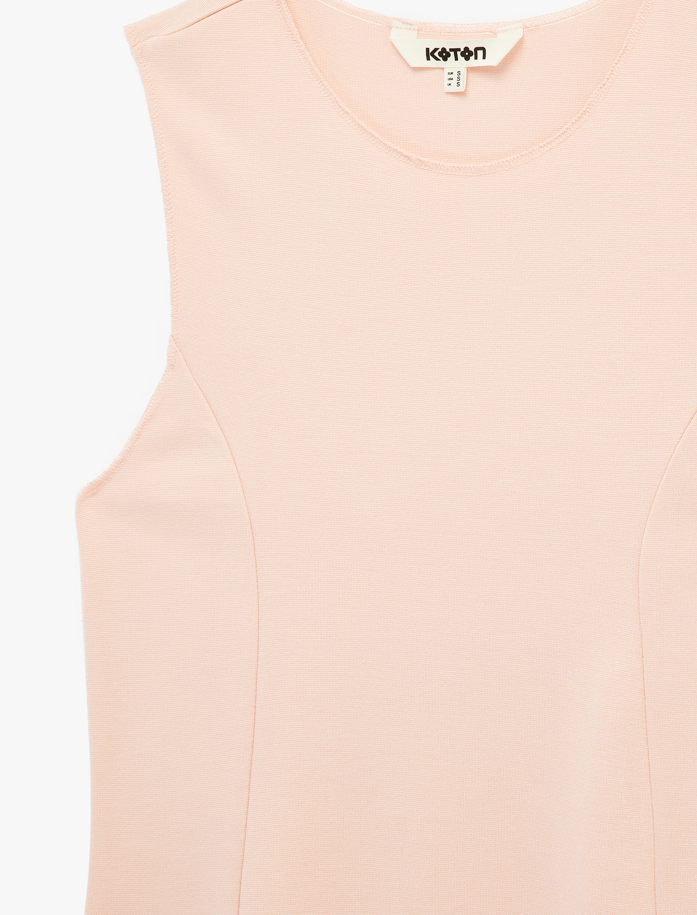   Slim Fit Bisiklet Yaka Kolsuz Bluz