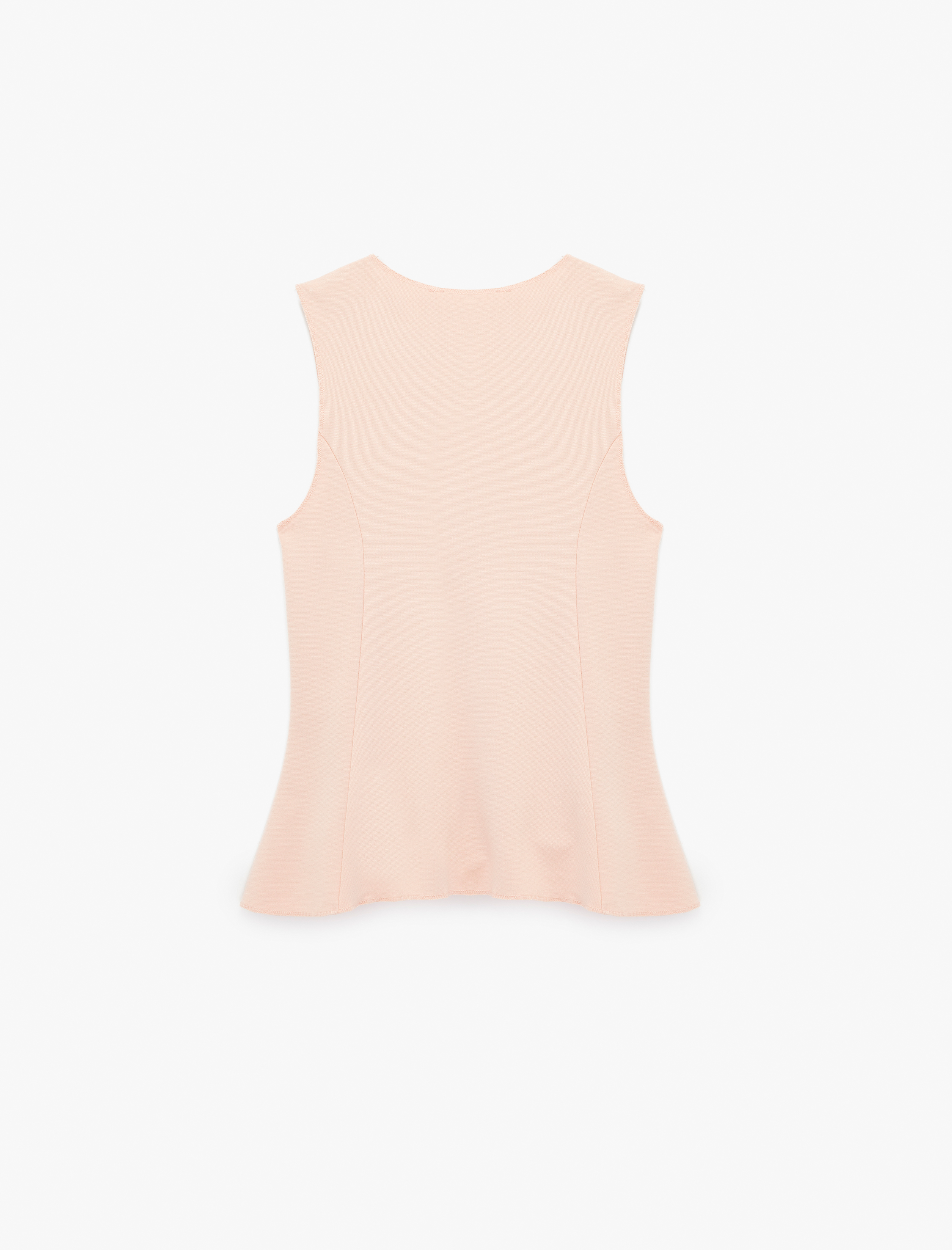   Slim Fit Bisiklet Yaka Kolsuz Bluz