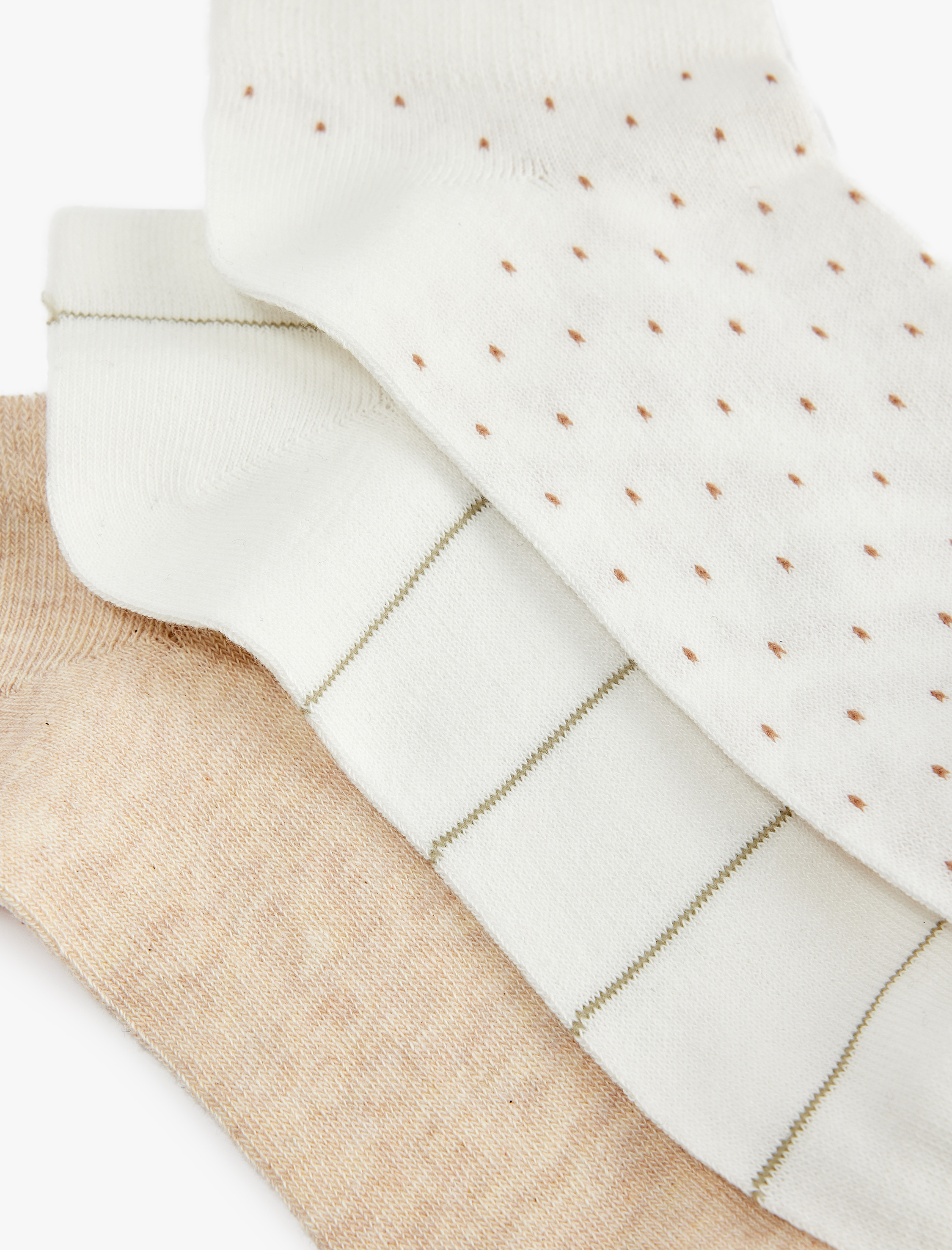  Kadın Desenli 3'lü Patik Çorap Seti