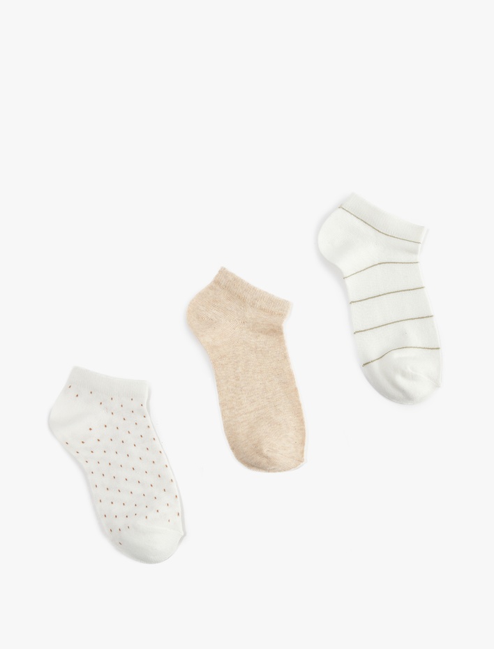 Kadın Desenli 3'lü Patik Çorap Seti