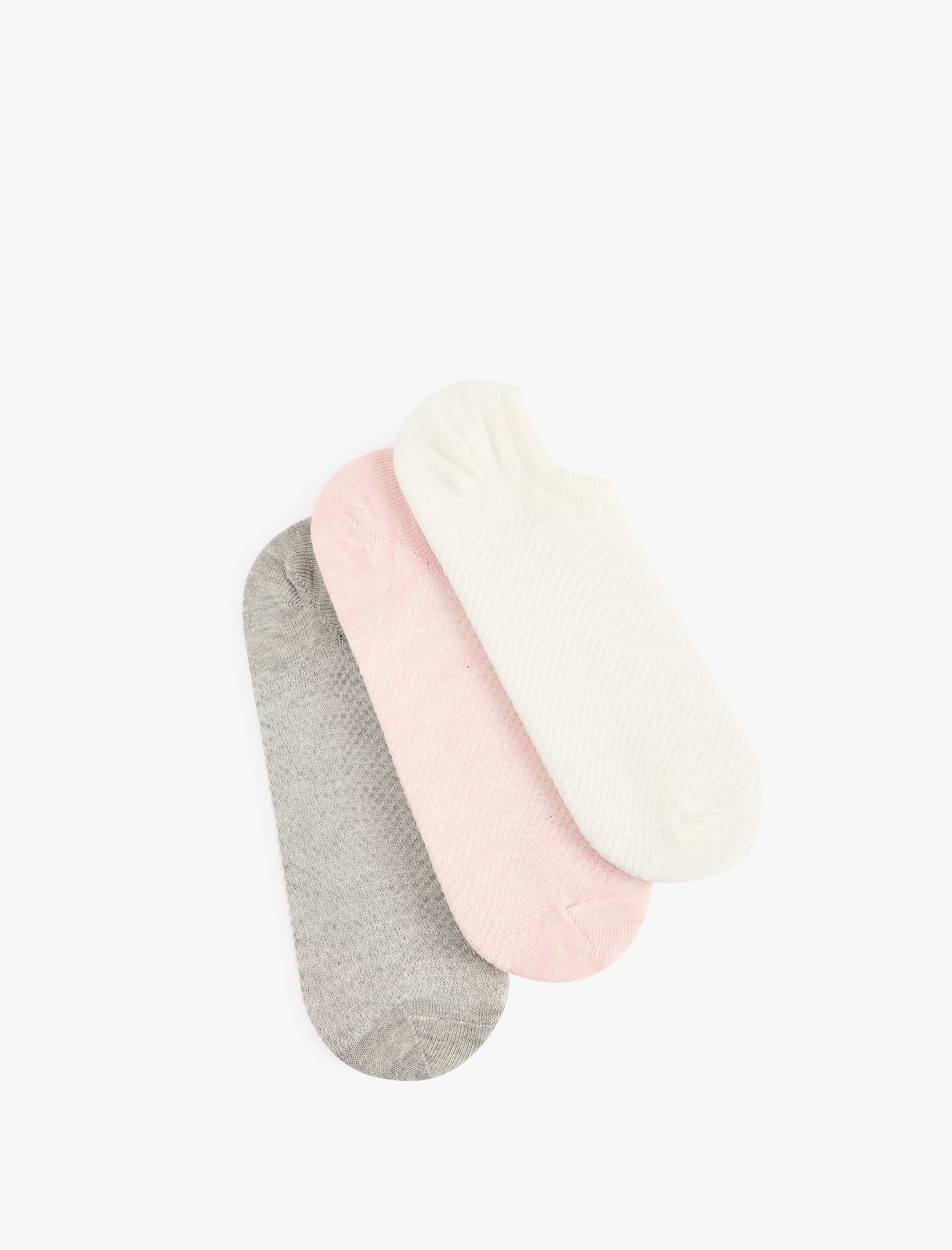  Kadın 3'lü Pamuklu Görünmez Çorap Seti