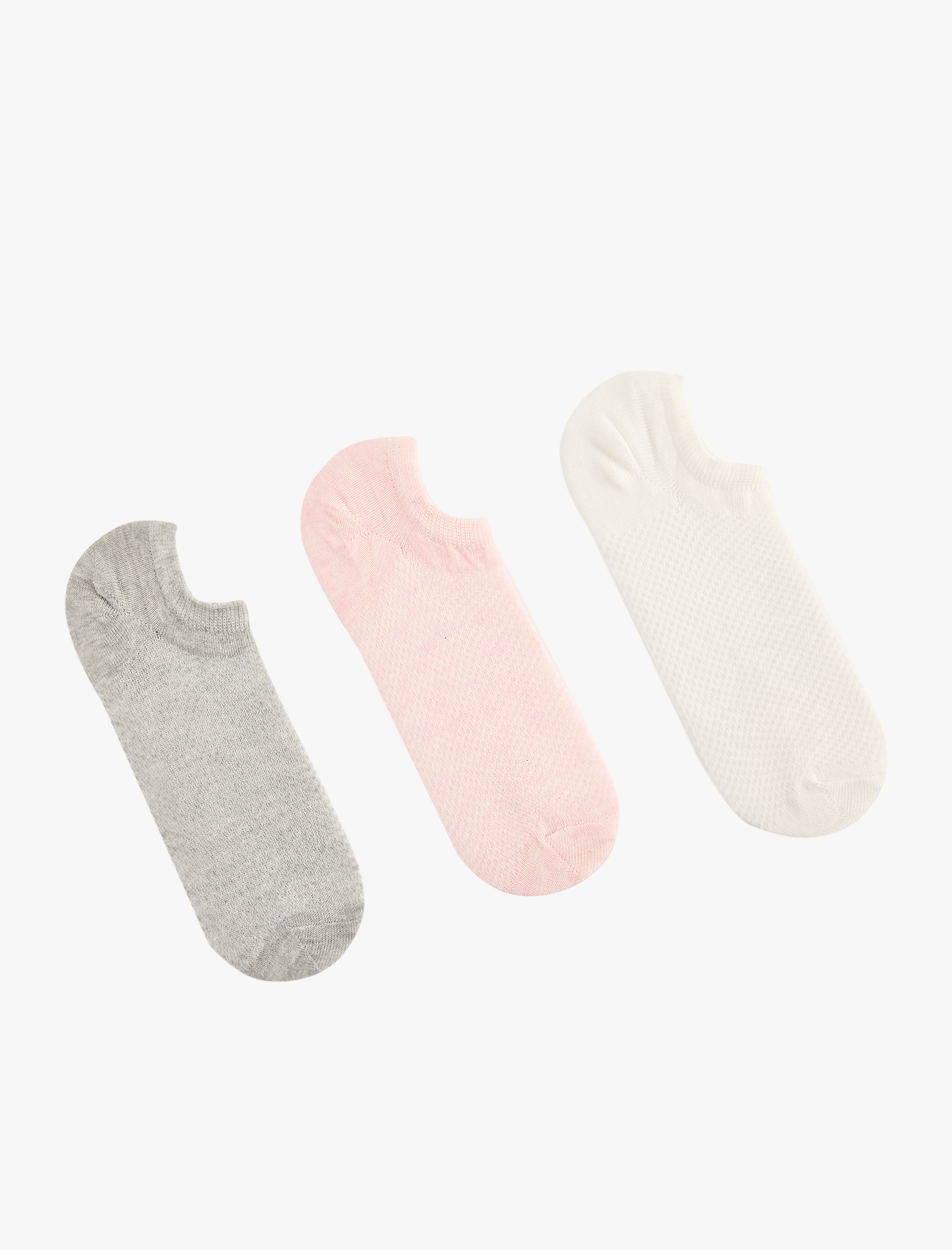  Kadın 3'lü Pamuklu Görünmez Çorap Seti