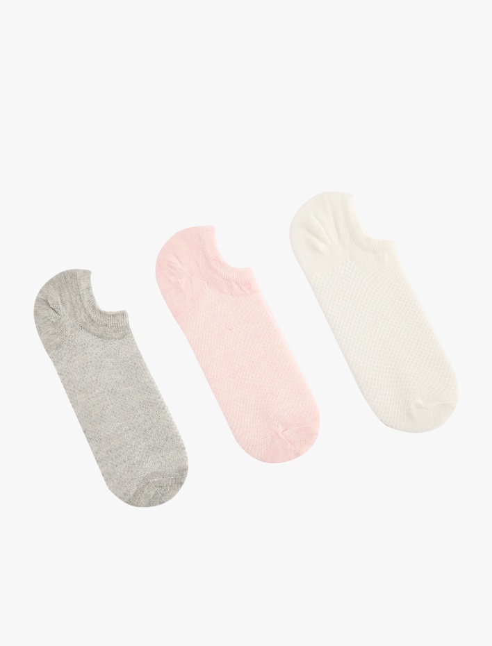 Kadın 3'lü Pamuklu Görünmez Çorap Seti