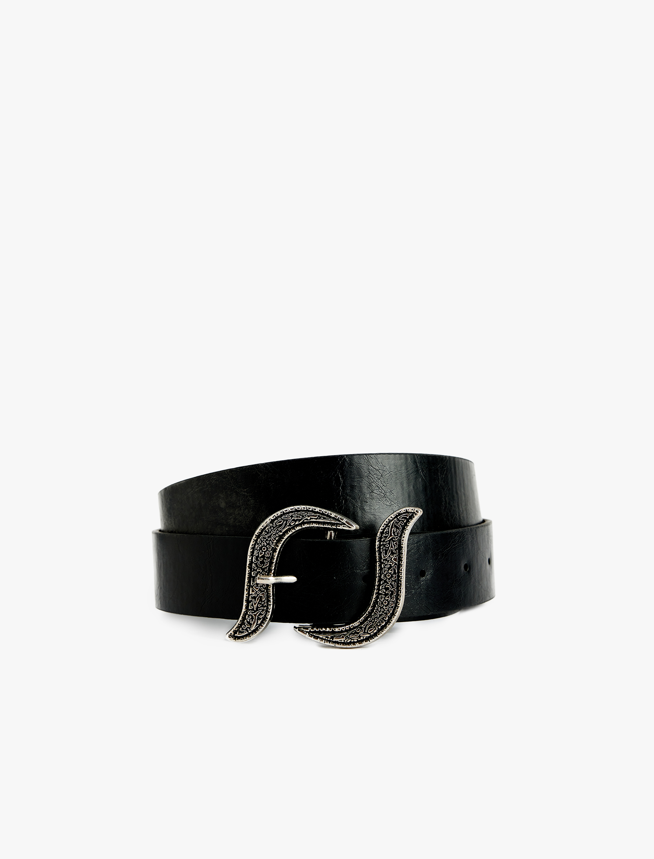  Kadın Deri Görünümlü Metal Tokalı Kemer