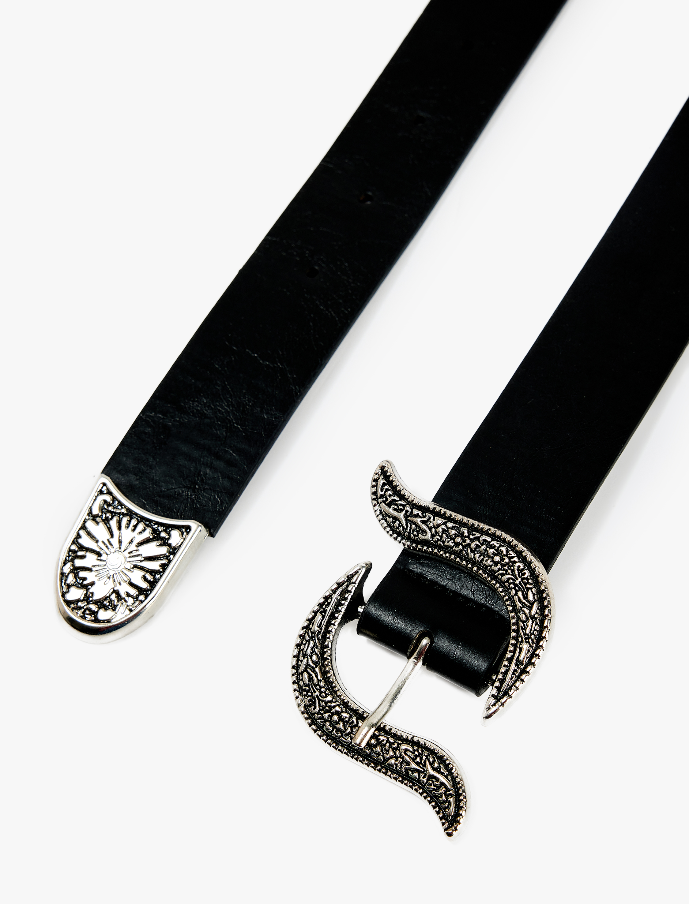  Kadın Deri Görünümlü Metal Tokalı Kemer