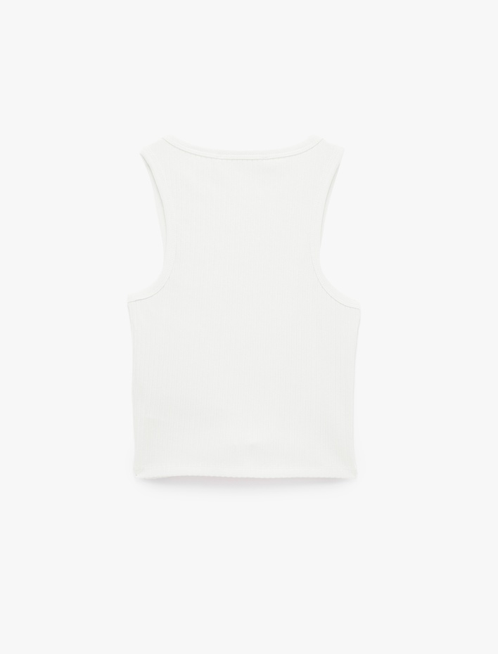  Pamuklu Kaşkorse Kolsuz Bisiklet Yaka Bluz