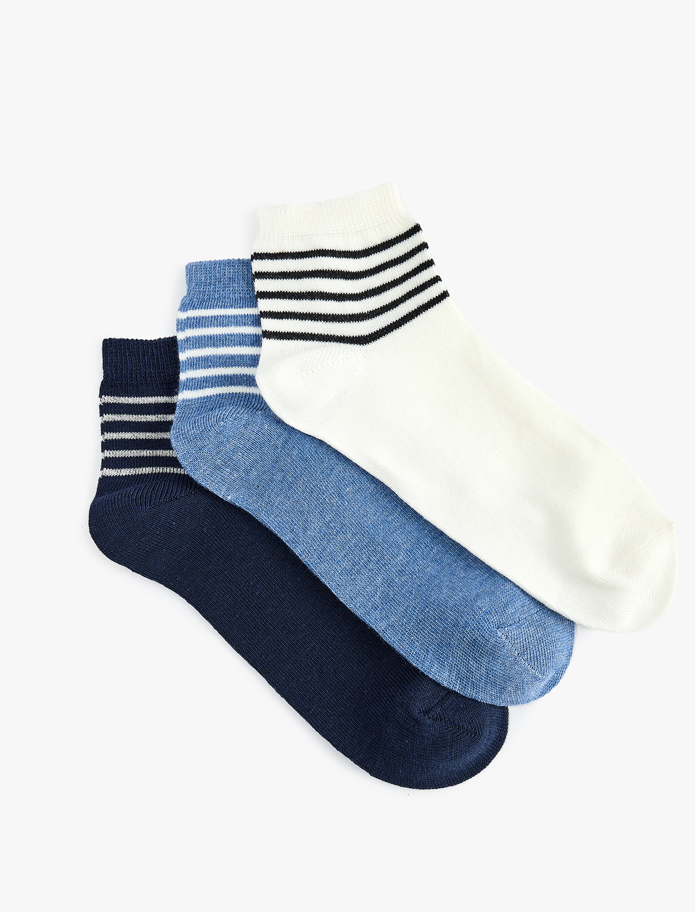  Erkek Çocuk Çok Renkli Çizgili 3'lü Çorap