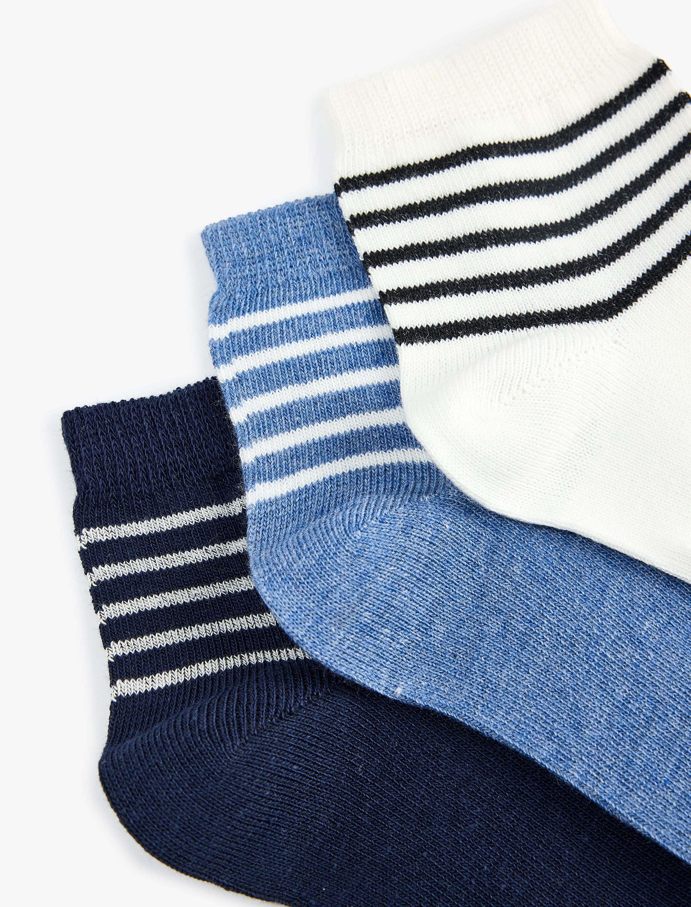  Erkek Çocuk Çok Renkli Çizgili 3'lü Çorap