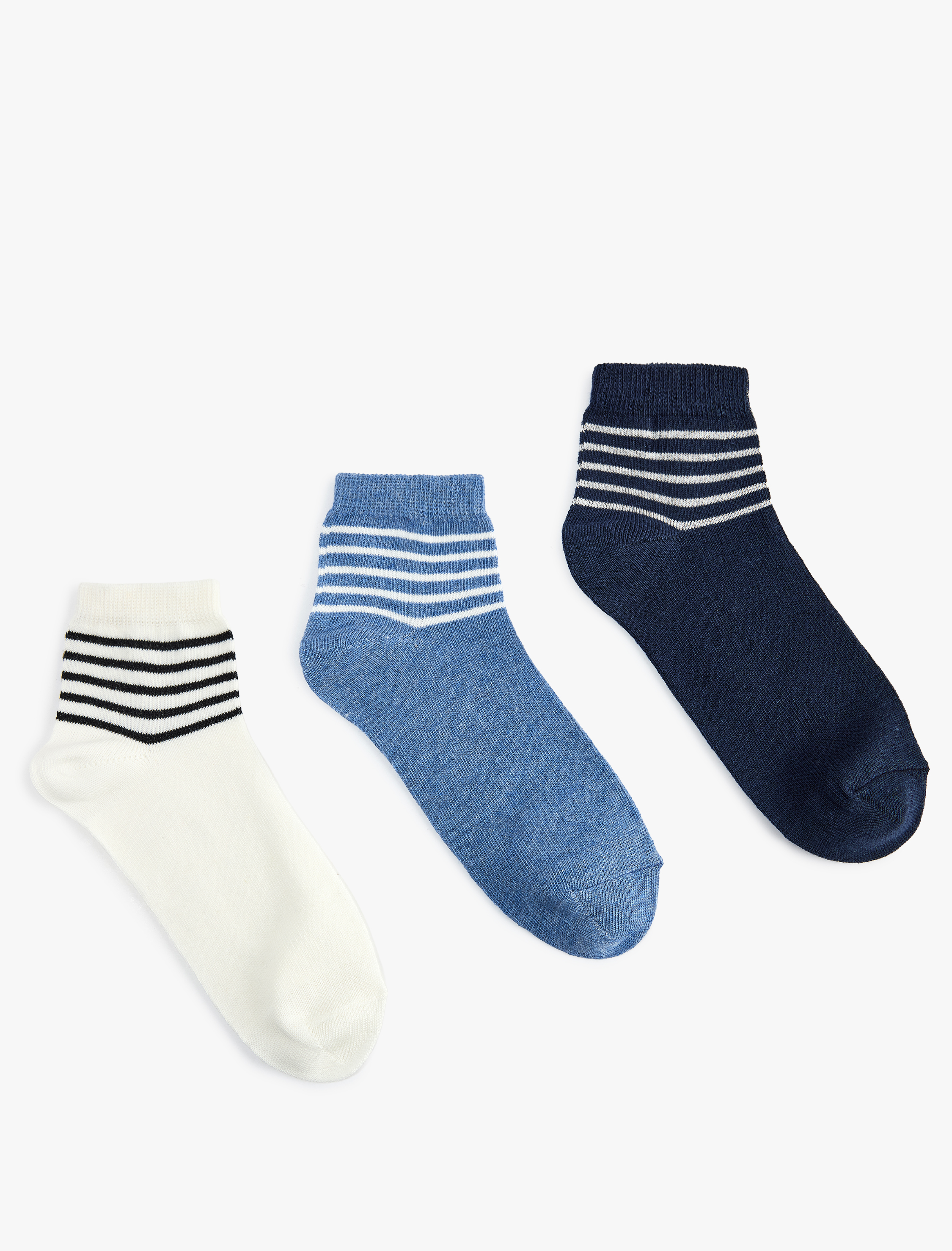  Erkek Çocuk Çok Renkli Çizgili 3'lü Çorap