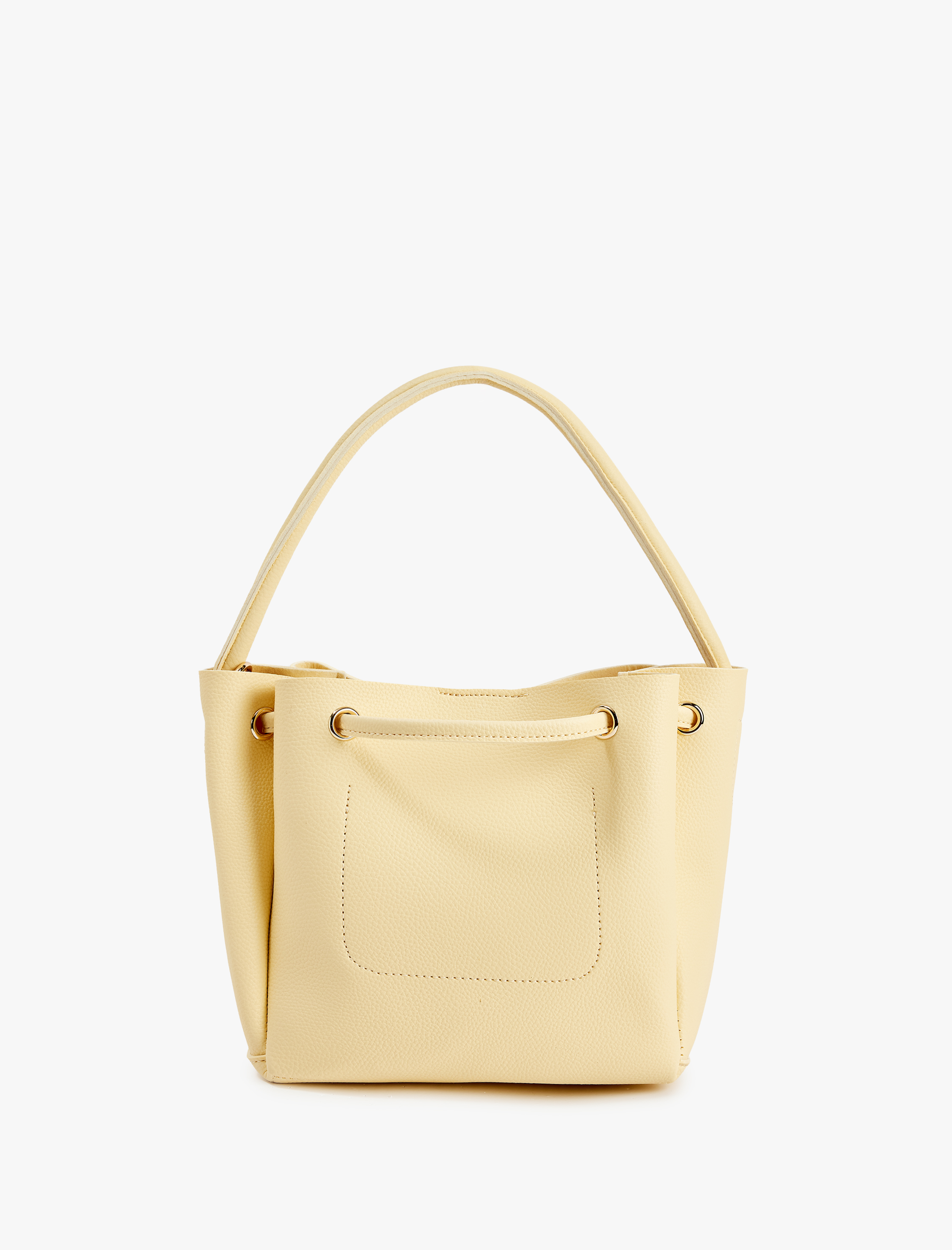  Kadın Suni Deri Büzgülü Metal Aksesuarlı Askılı Çapraz Çanta