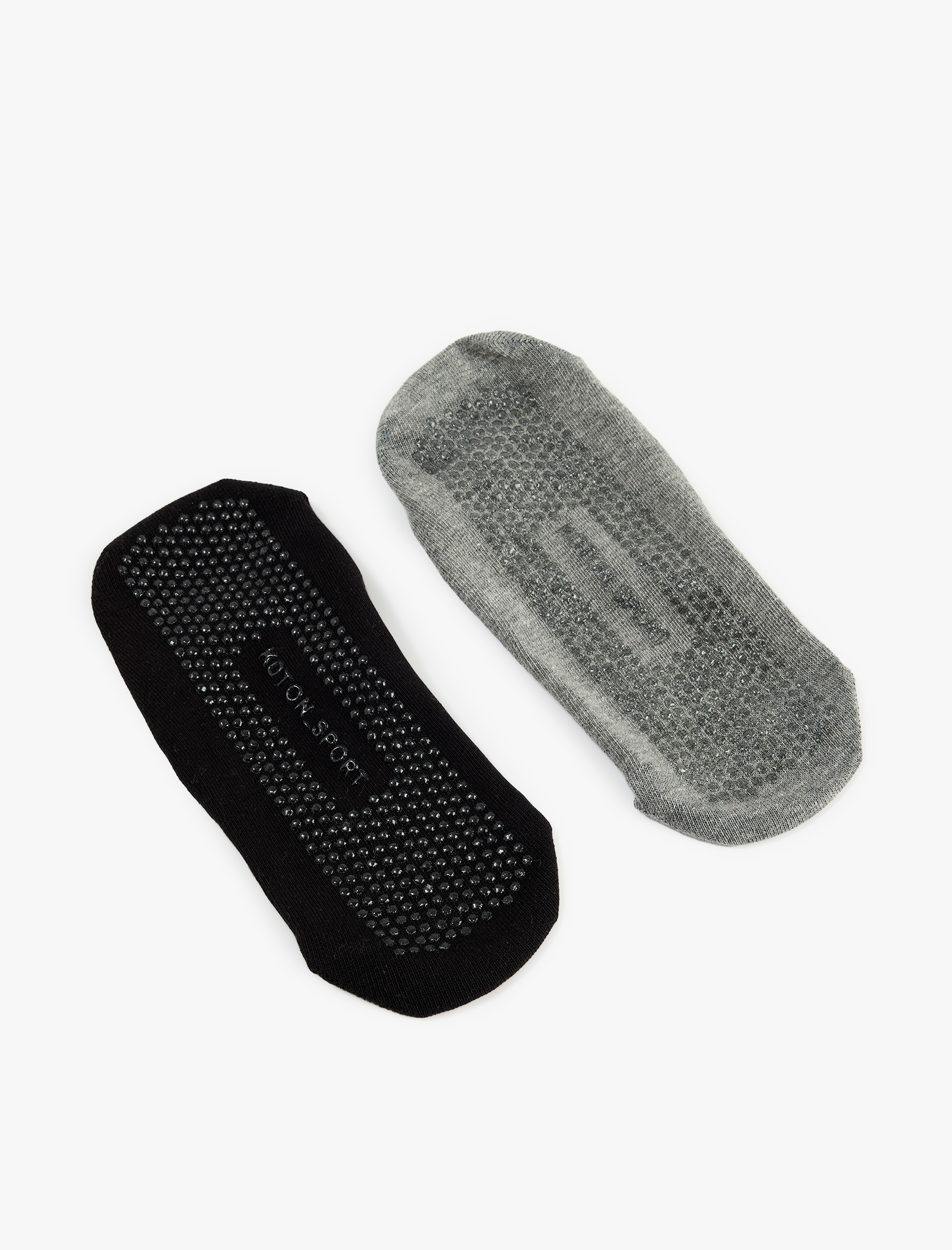  Kadın 2'li Lastik Detaylı Yoga Çorabı Seti