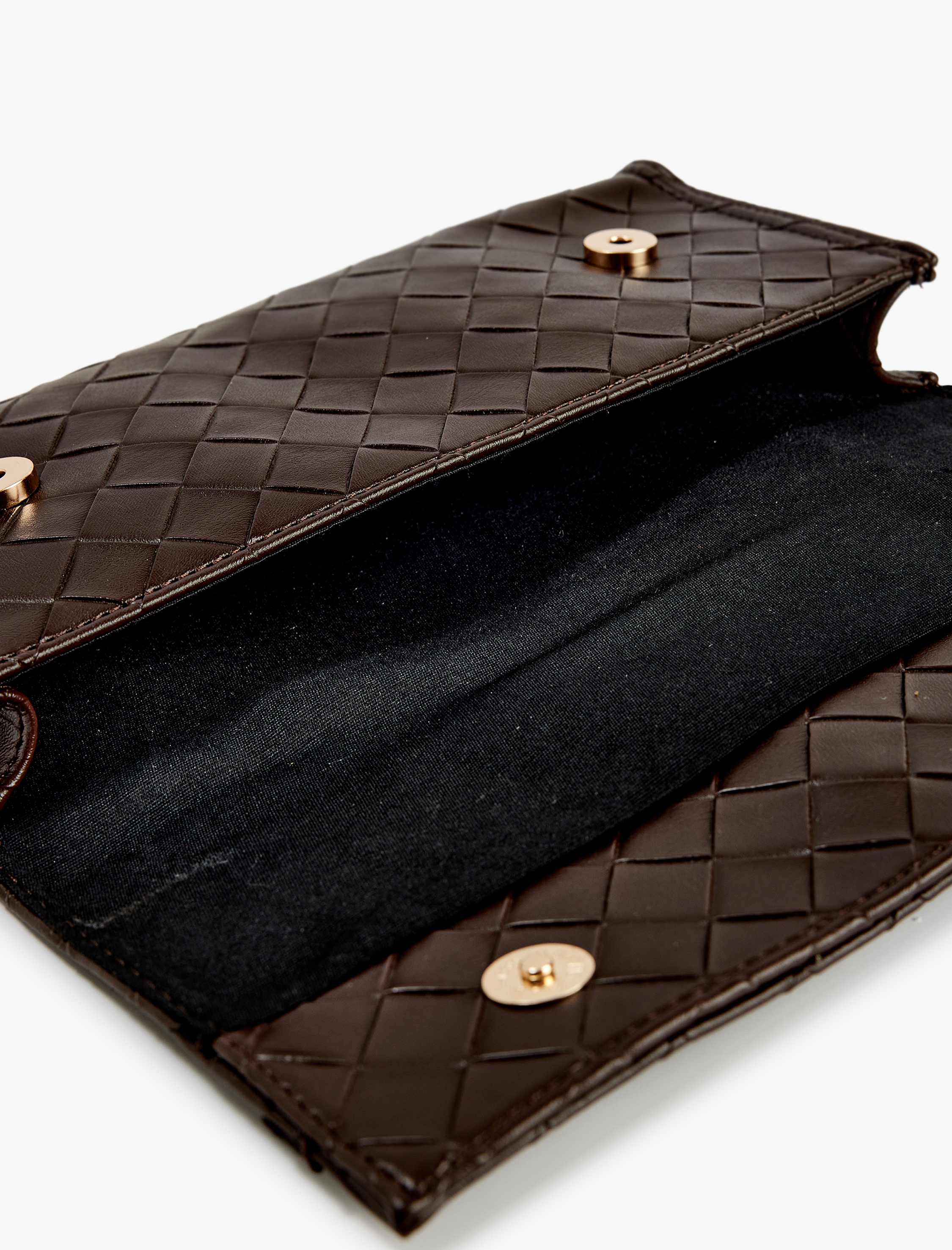  Kadın Örgü Desenli Kemer Detaylı Suni Deri El Çantası