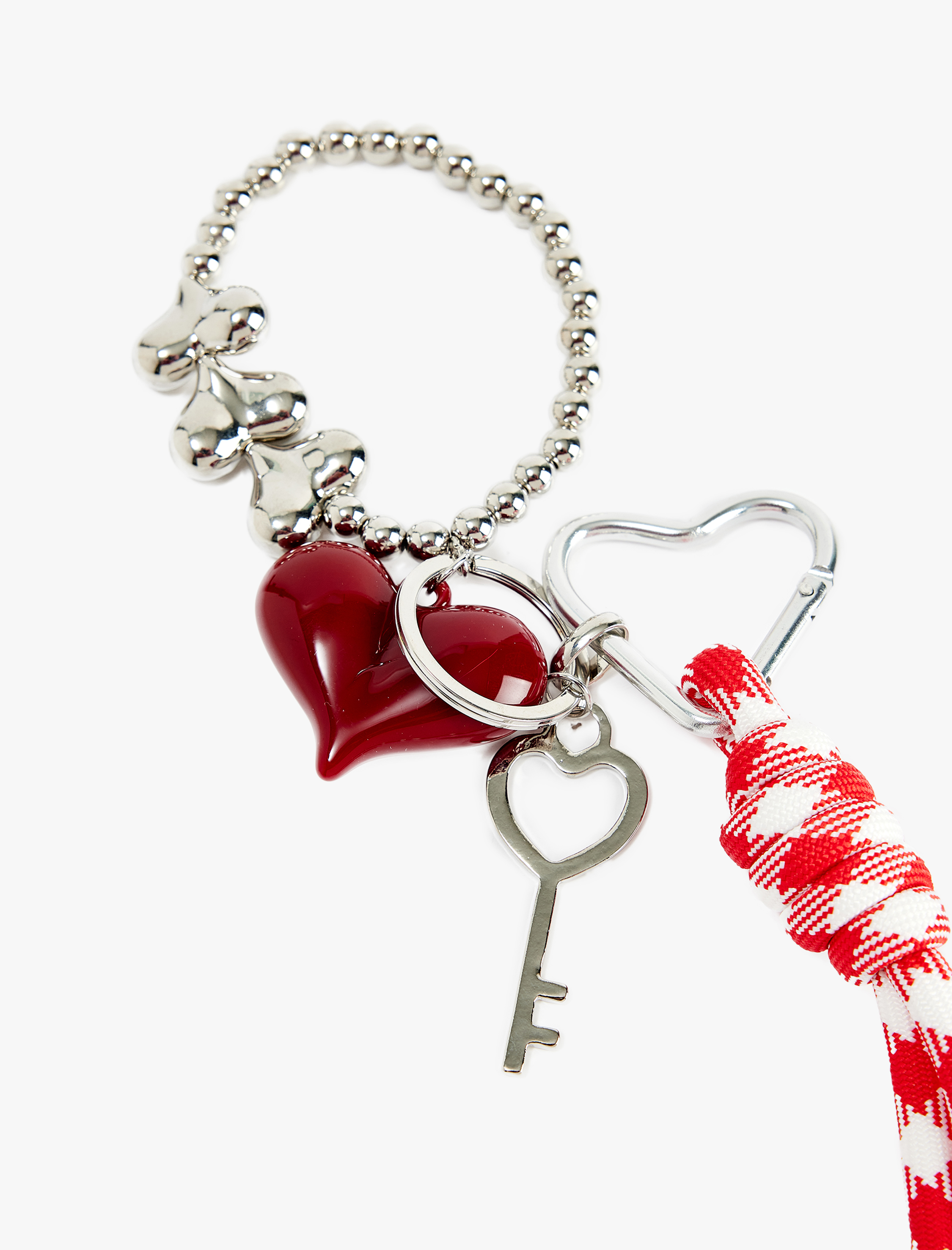  Kadın Kalpli Charm Detaylı Anahtarlık