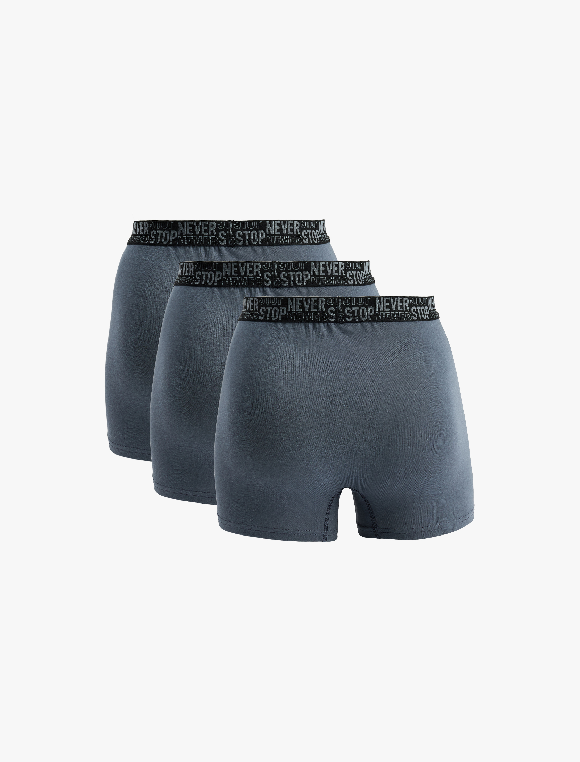   Regular Fit Baskılı Bel Detaylı Pamuklu 3'lü Boxer Seti