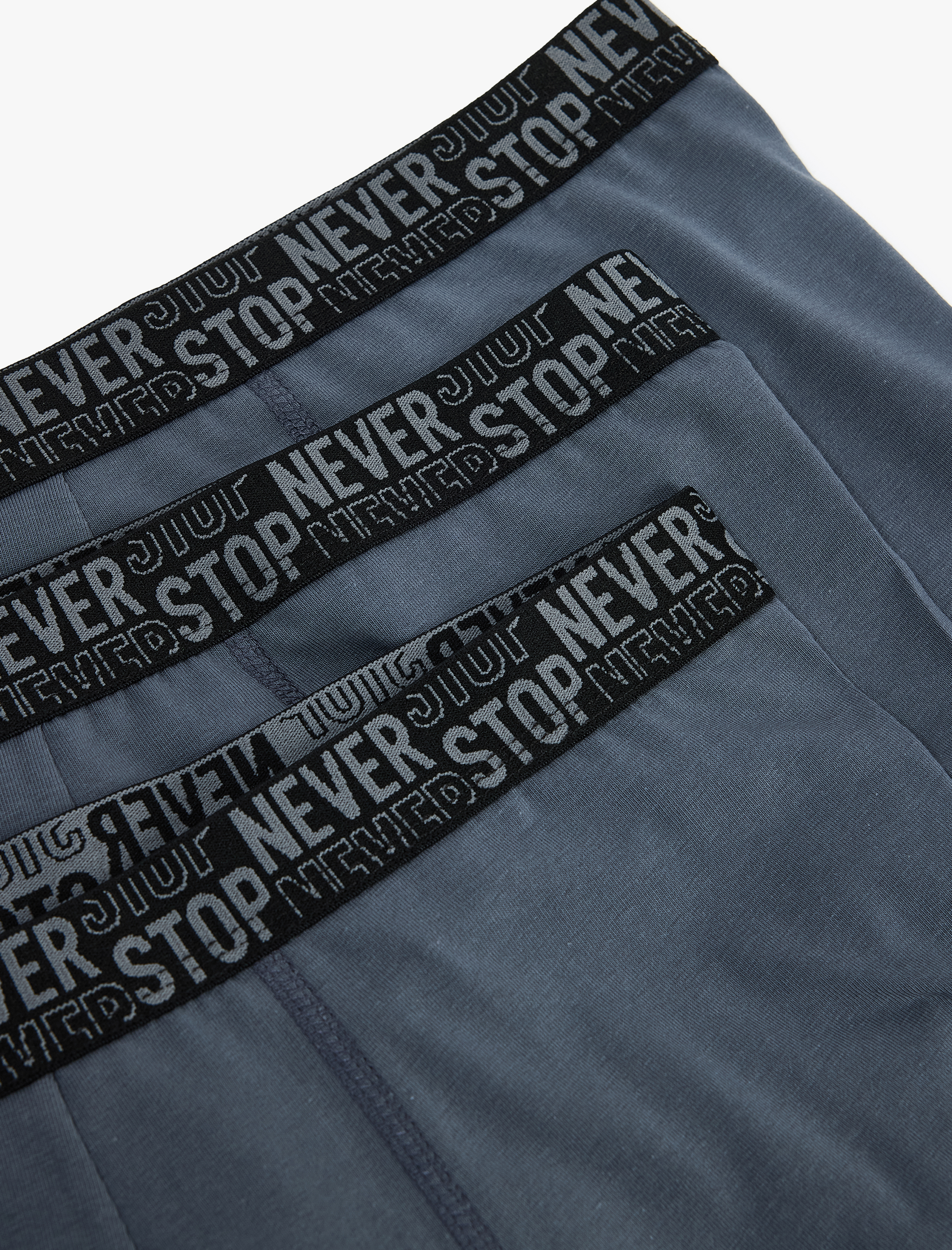   Regular Fit Baskılı Bel Detaylı Pamuklu 3'lü Boxer Seti