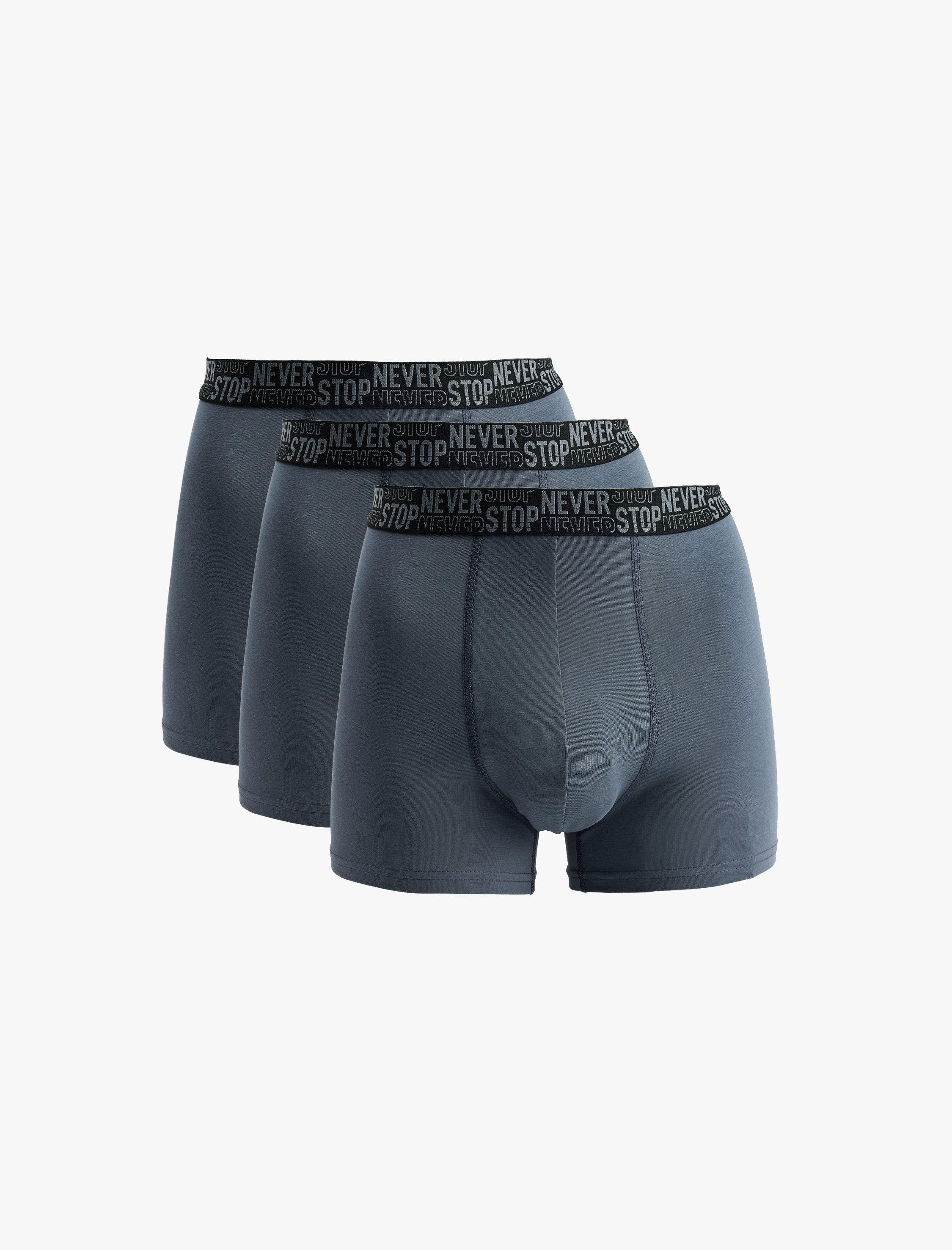   Regular Fit Baskılı Bel Detaylı Pamuklu 3'lü Boxer Seti