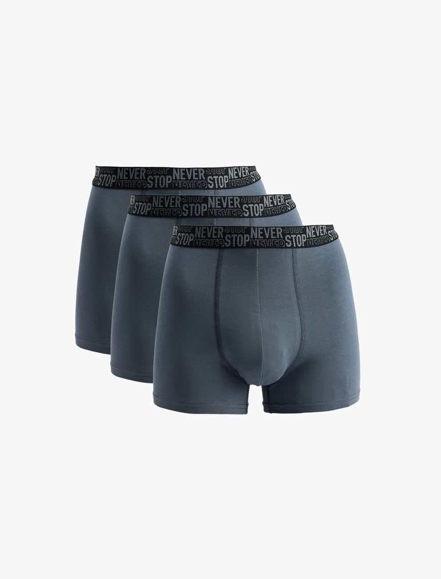 Koton Erkek Regular Fit Baskılı Bel Detaylı Pamuklu 3’lü Boxer Seti