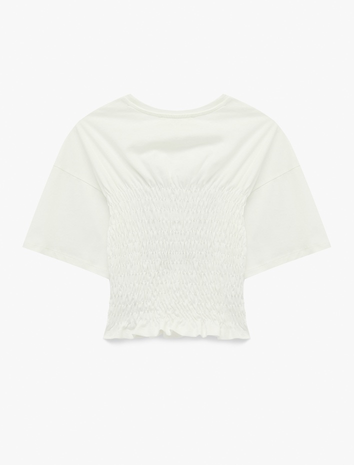  Slim Fit Kısa Kollu Bisiklet Yaka Gipeli Tişört