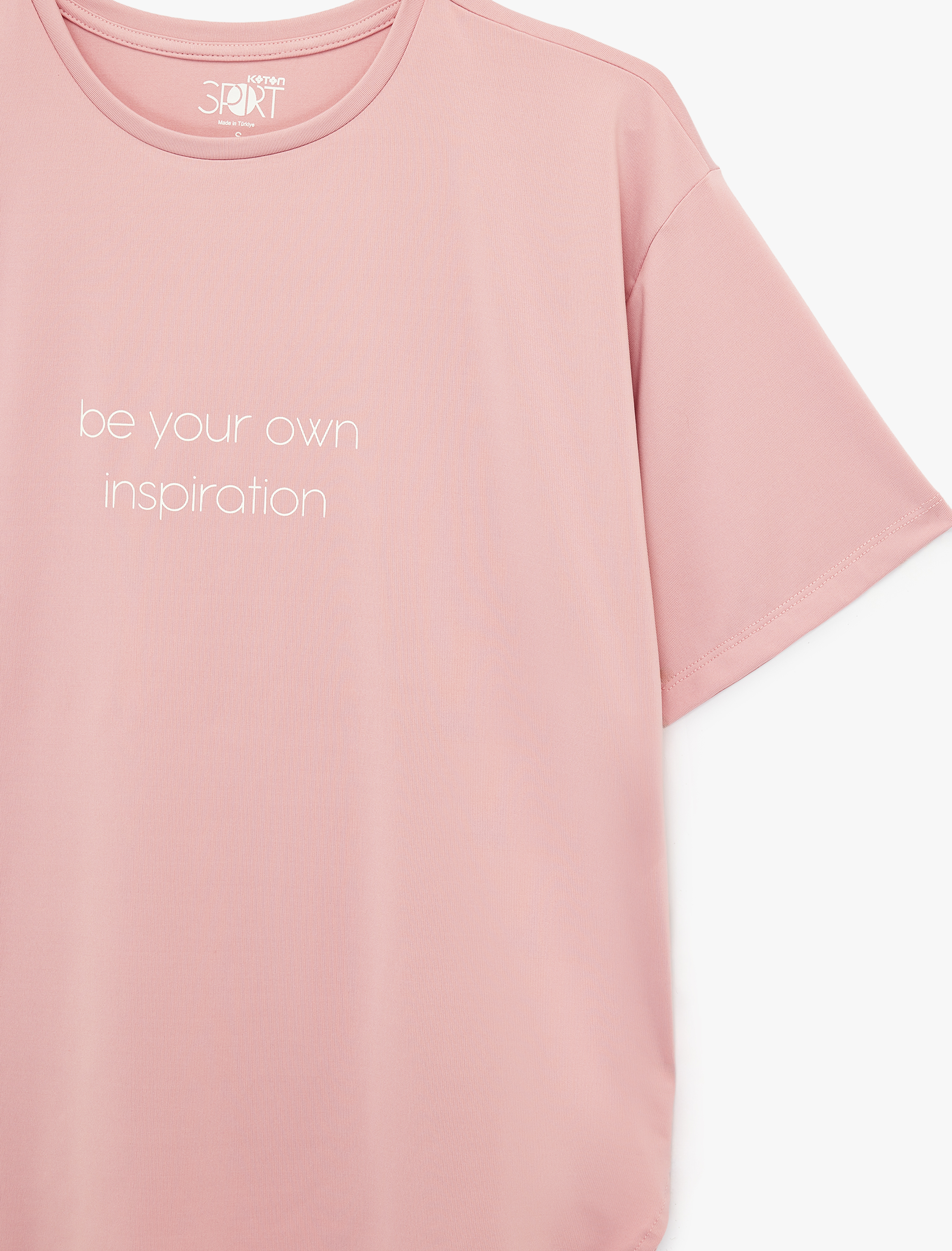   Rahat Kalıp Bisiklet Yaka Kısa Kollu Baskılı Spor Tişört