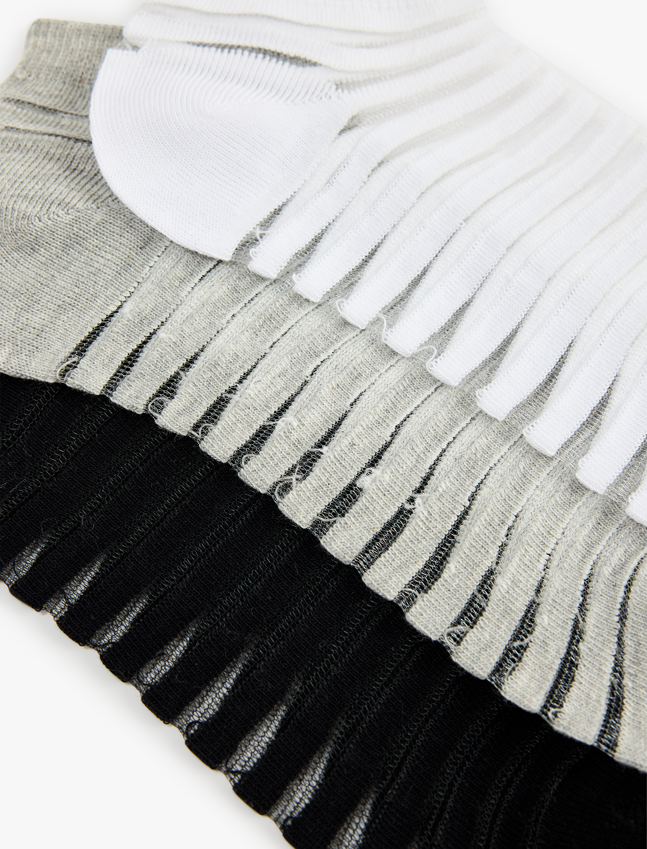  Kadın Çizgili Tül Detaylı 3'lü Patik Çorap Seti