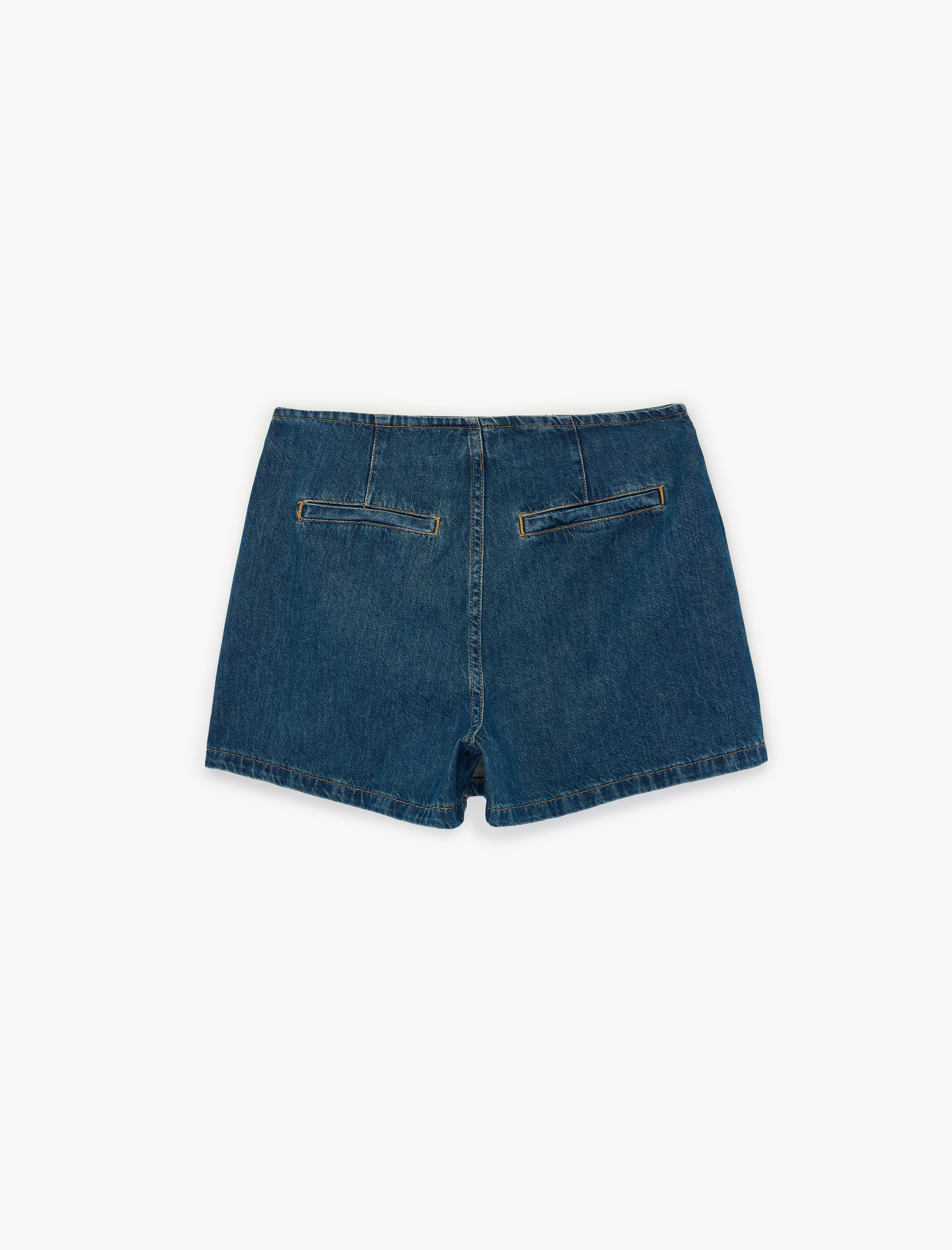   Bağcık Detaylı Pamuklu Mini Denim Şort Etek