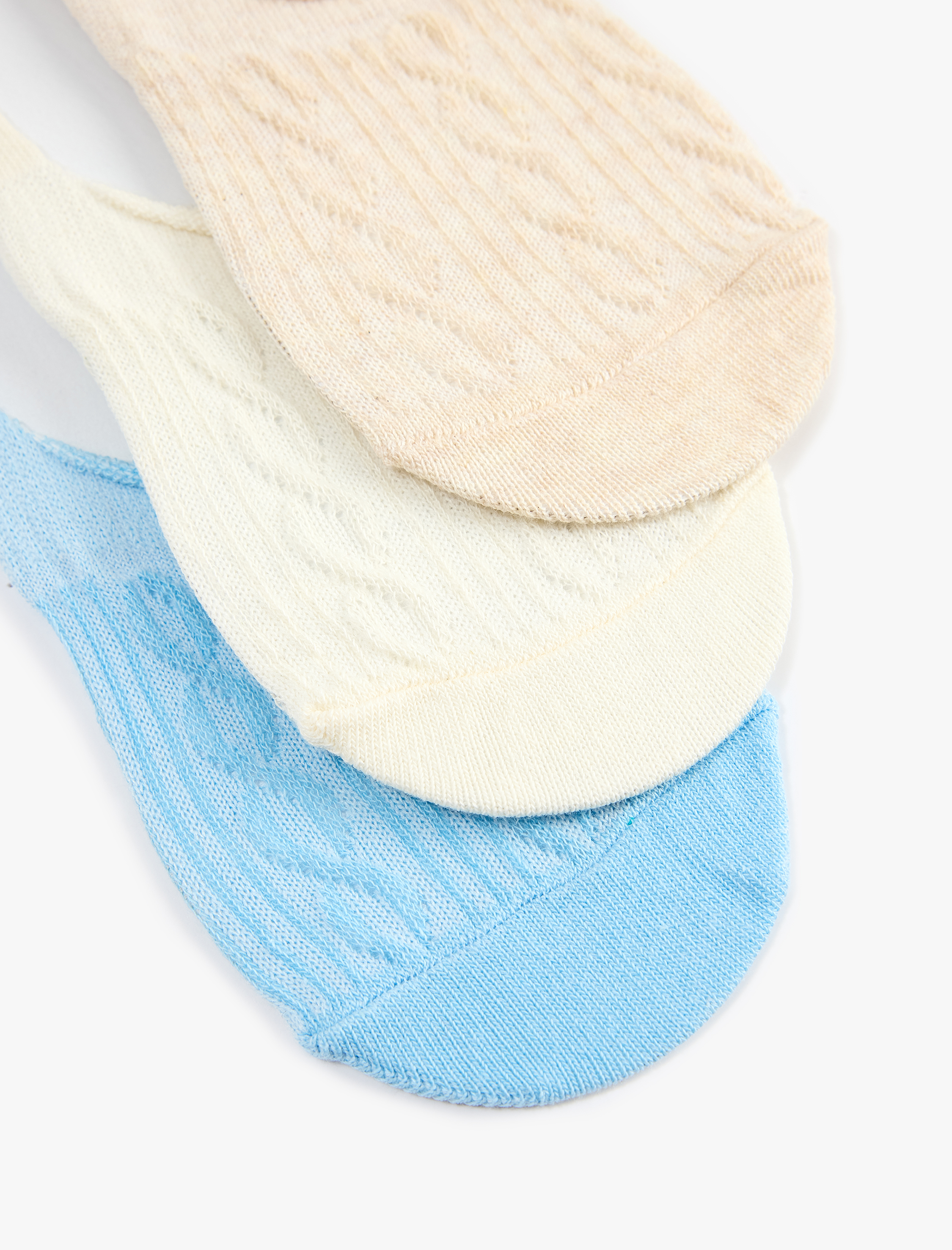  Kadın Balıksırtı Dokulu Çok Renkli 3'lü Spor Çorap Seti